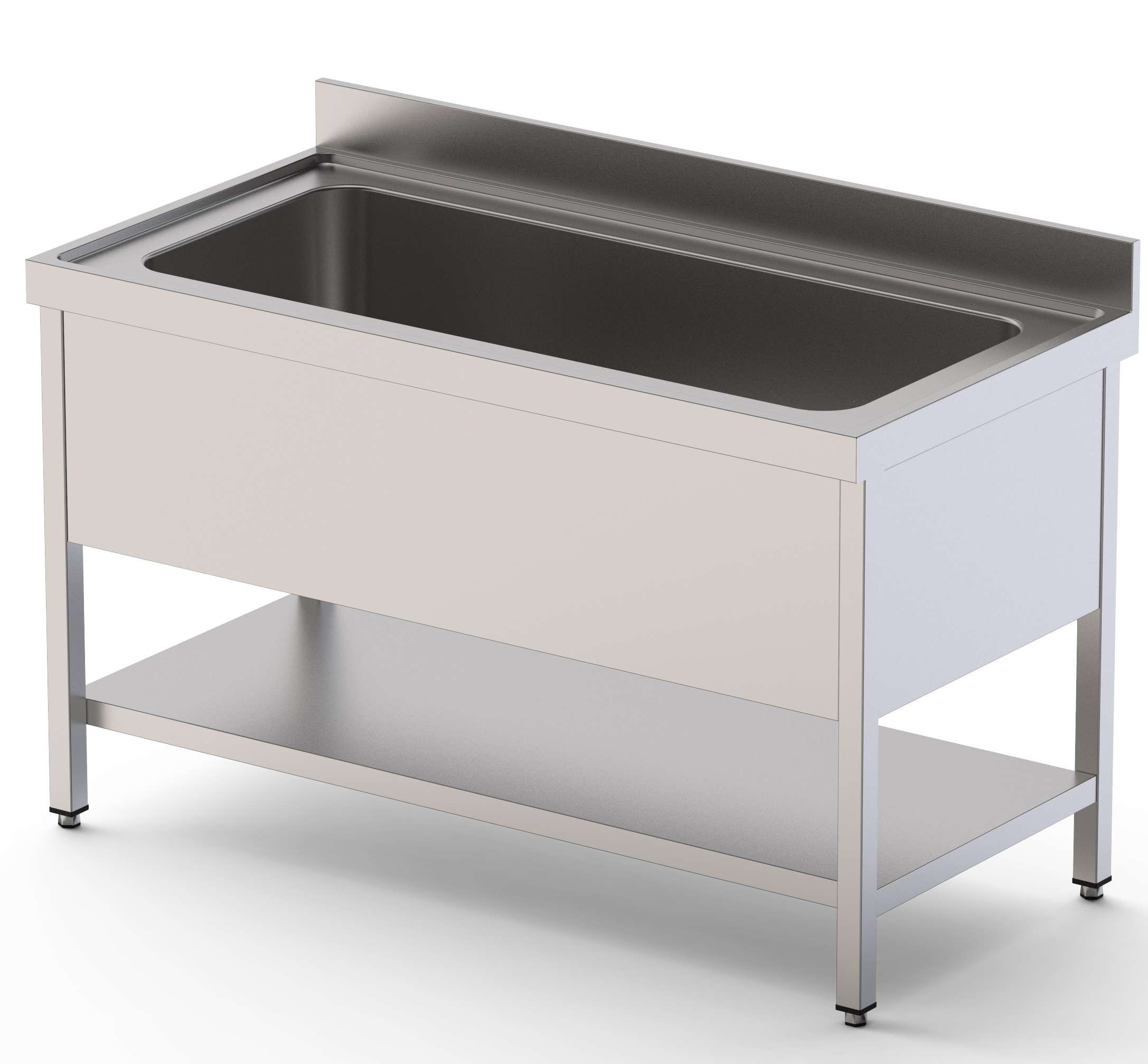 Bancada com Cuba Inox 1800x700mm, Cuba Esquerda e Prateleira