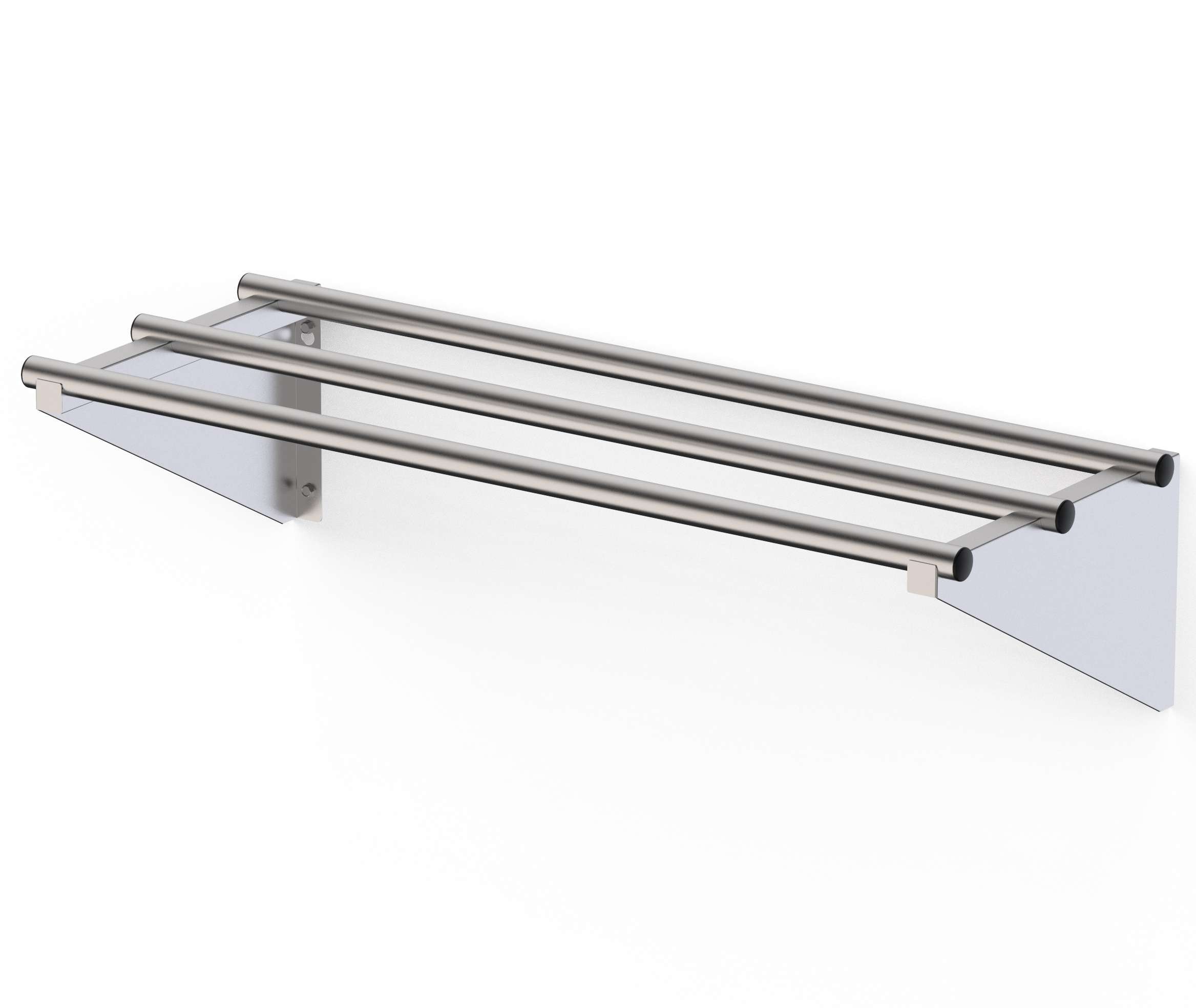 Prateleira Mural Inox Tubo Redondo 1400x400x200mm