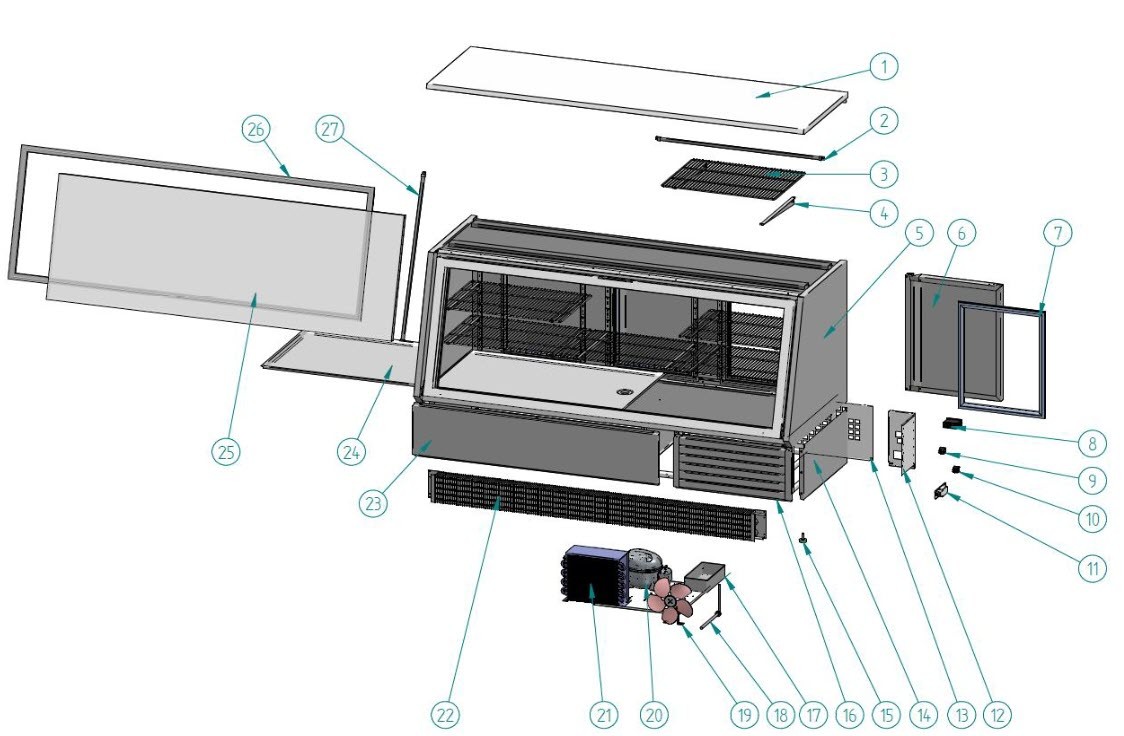 Vitrine Refrigerada Profissional com Vidro Abatível 1300mm