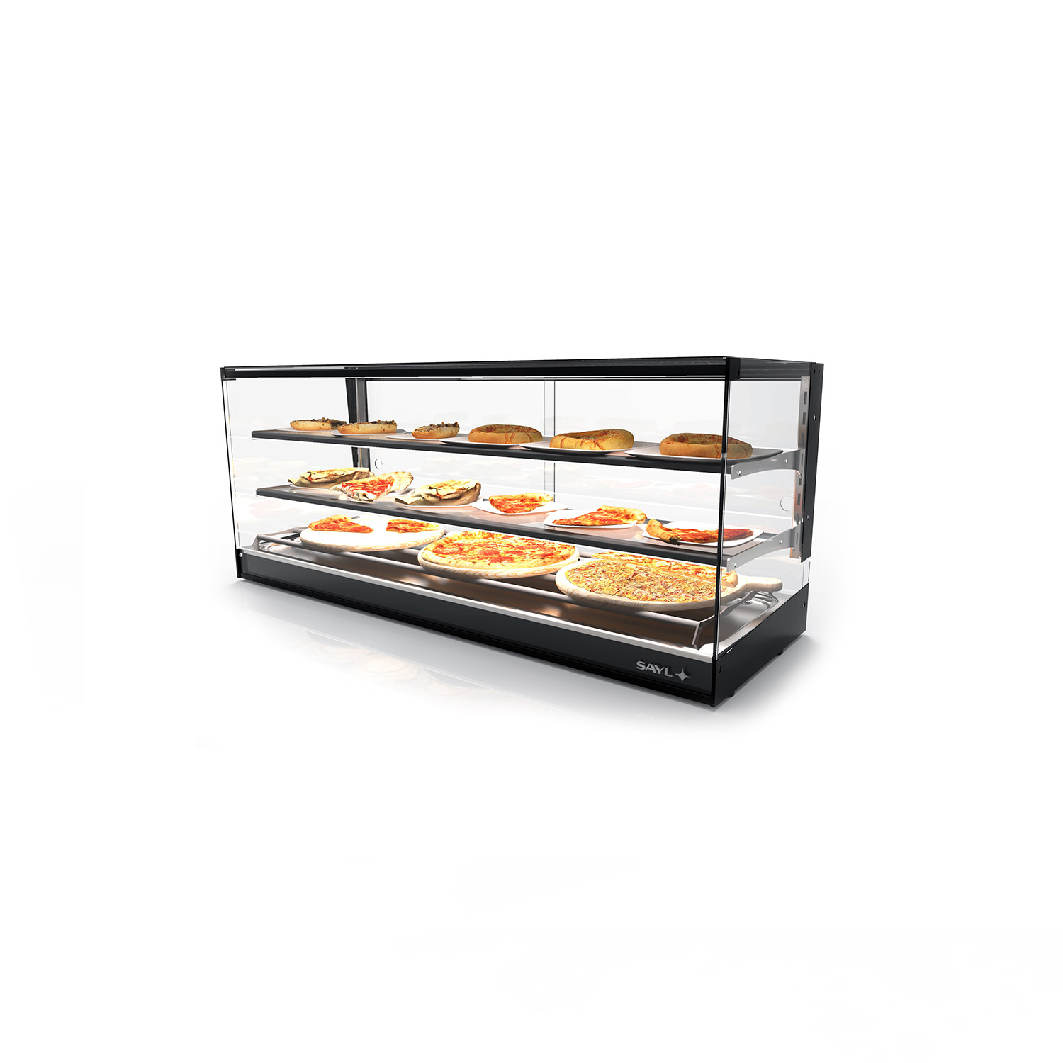 Vitrine Aquecida de Bancada 3 Andares 1190mm