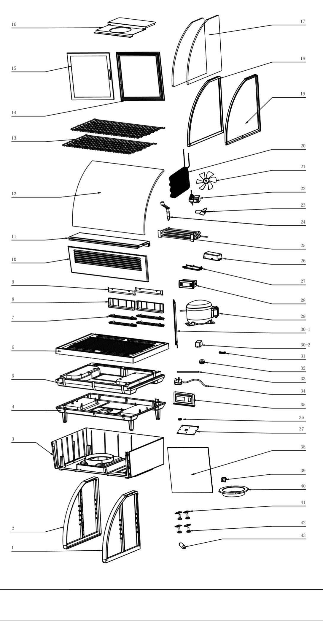 Vitrine Refrigerada de Bancada Curva 100L