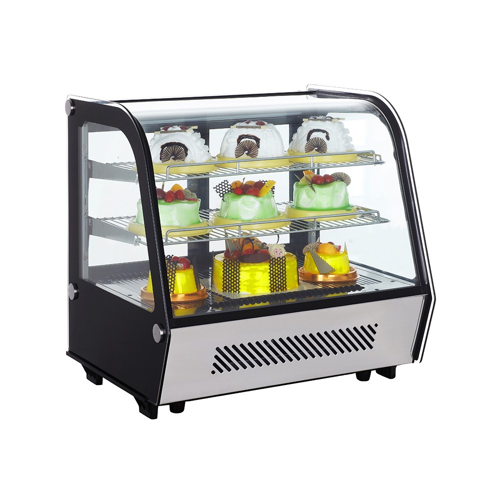 Vitrine Refrigerada de Bancada 120L com Vidro Curvo
