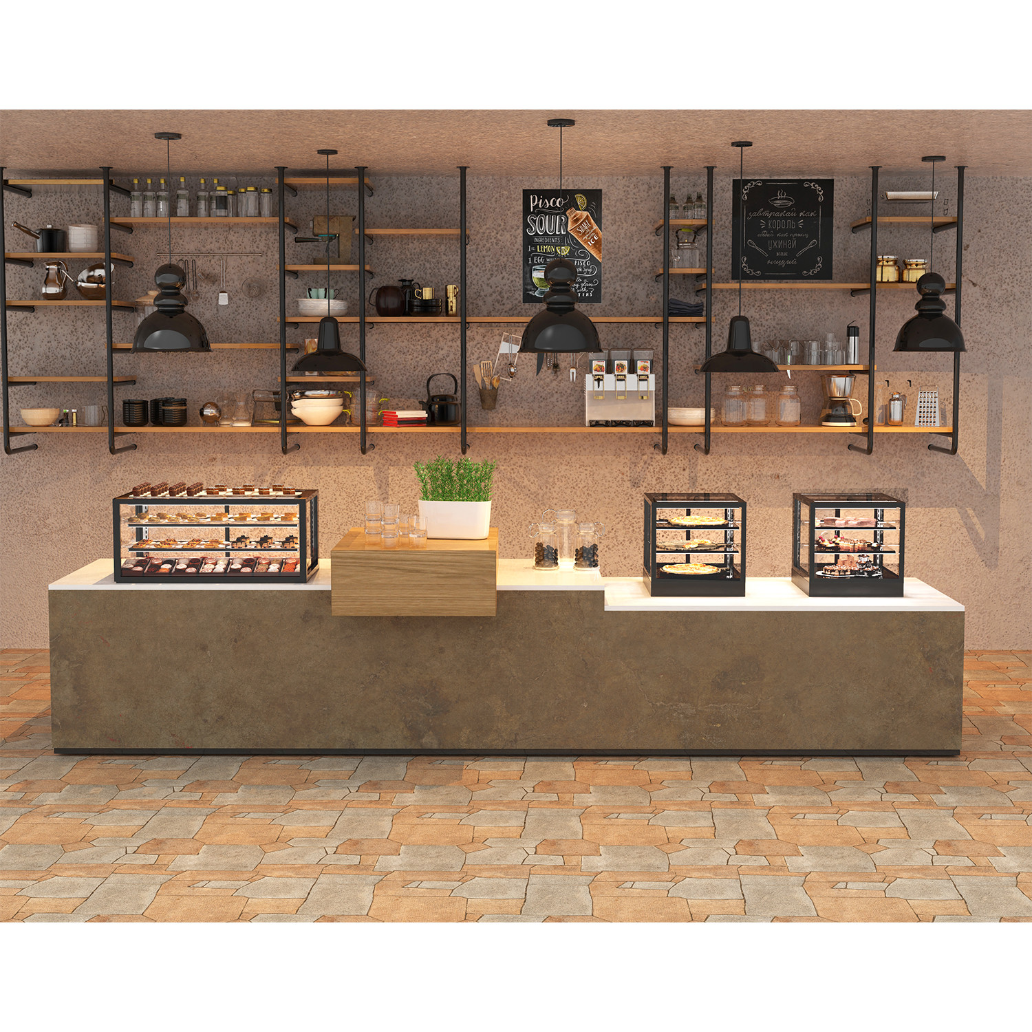 Vitrine Expositora Neutra IN60-80NA com 3 Prateleiras