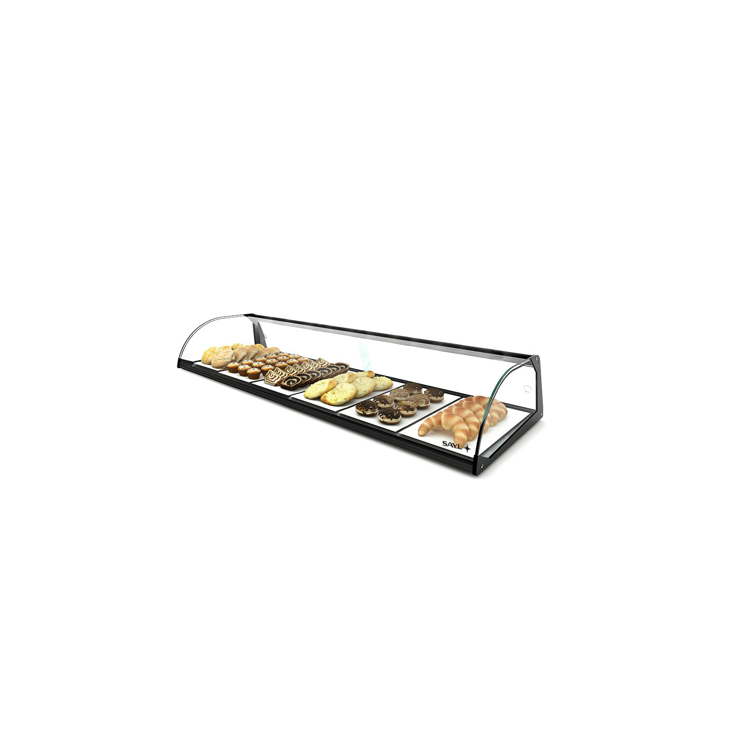 Vitrine Neutra de Balcão e Acabamento Inox 1190mm