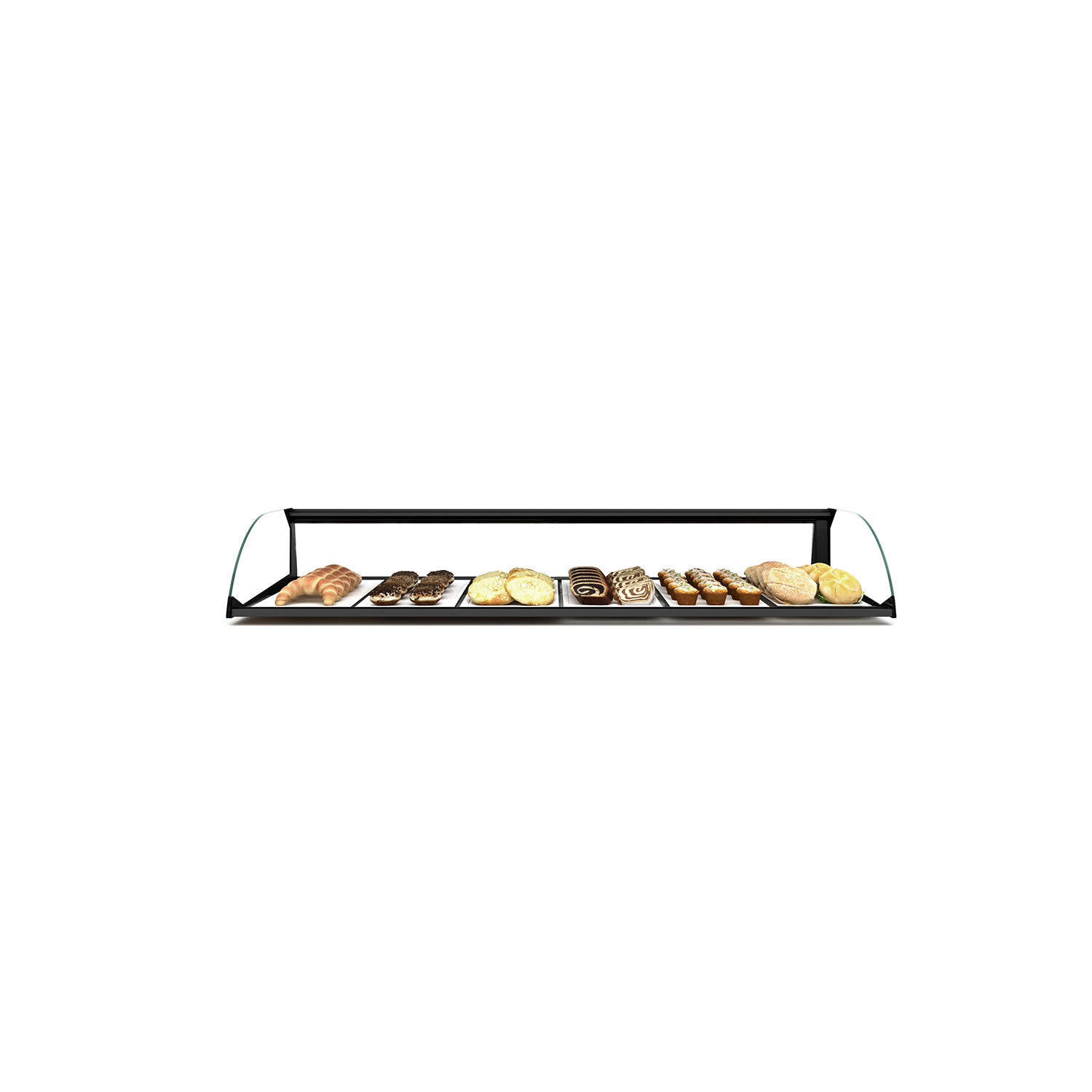 Vitrine Neutra de Balcão e Acabamento Inox 1190mm