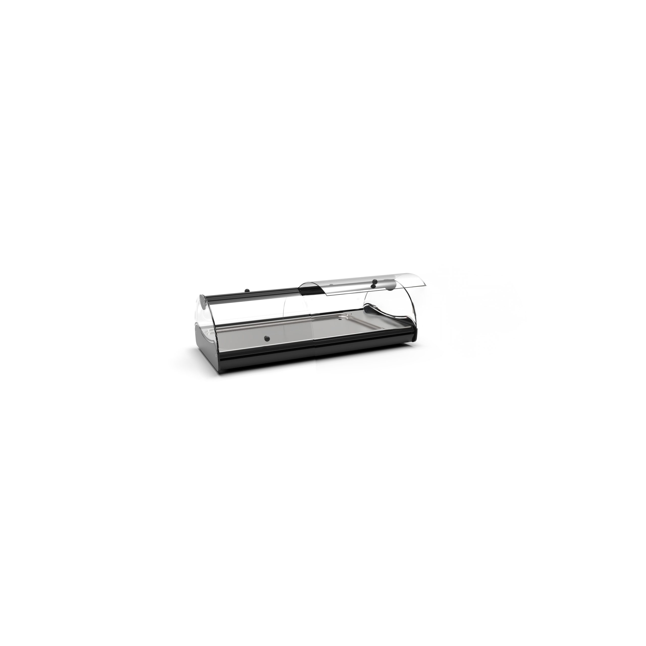Vitrine Expositora Neutra de Balcão Aço Inox Temperado