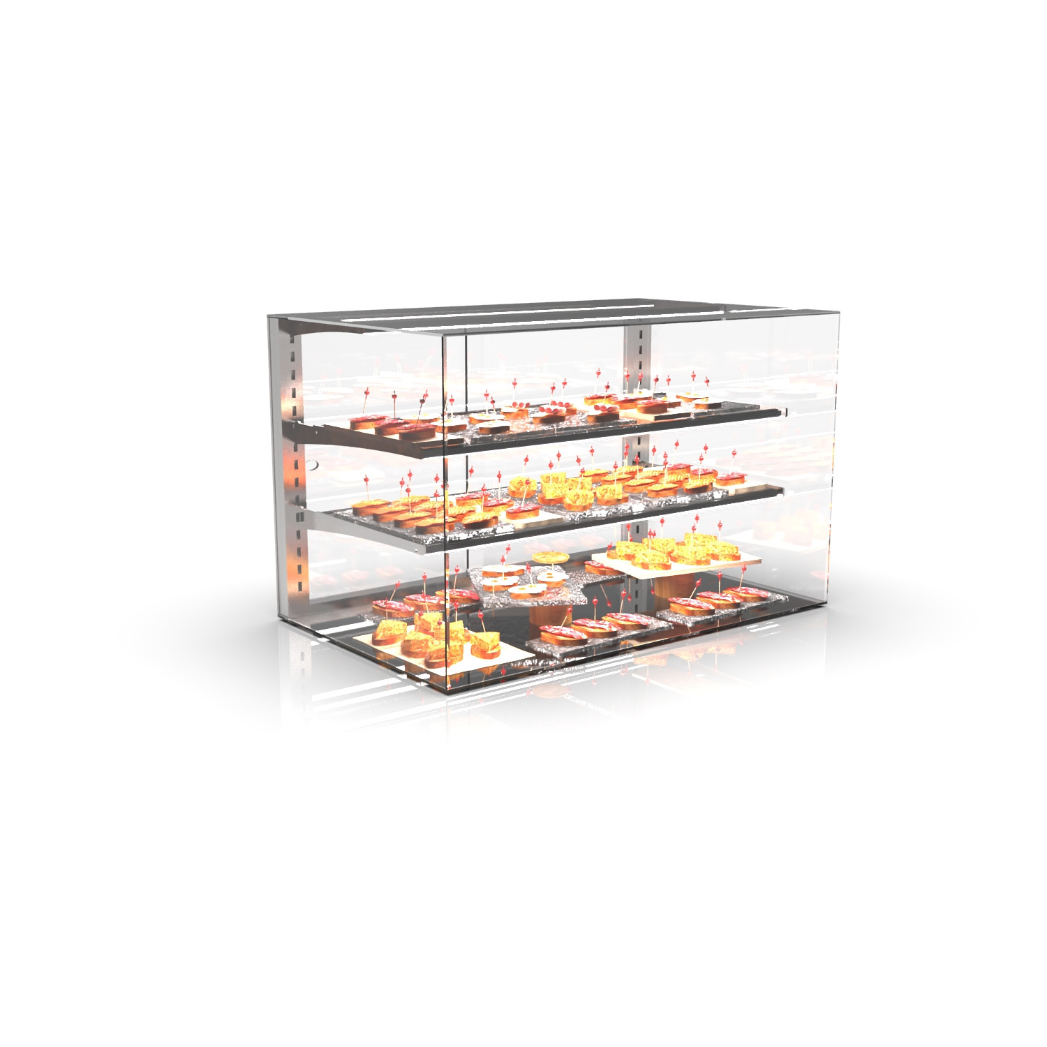 Vitrine Expositora Neutra de Balcão 1000mm com LEDs