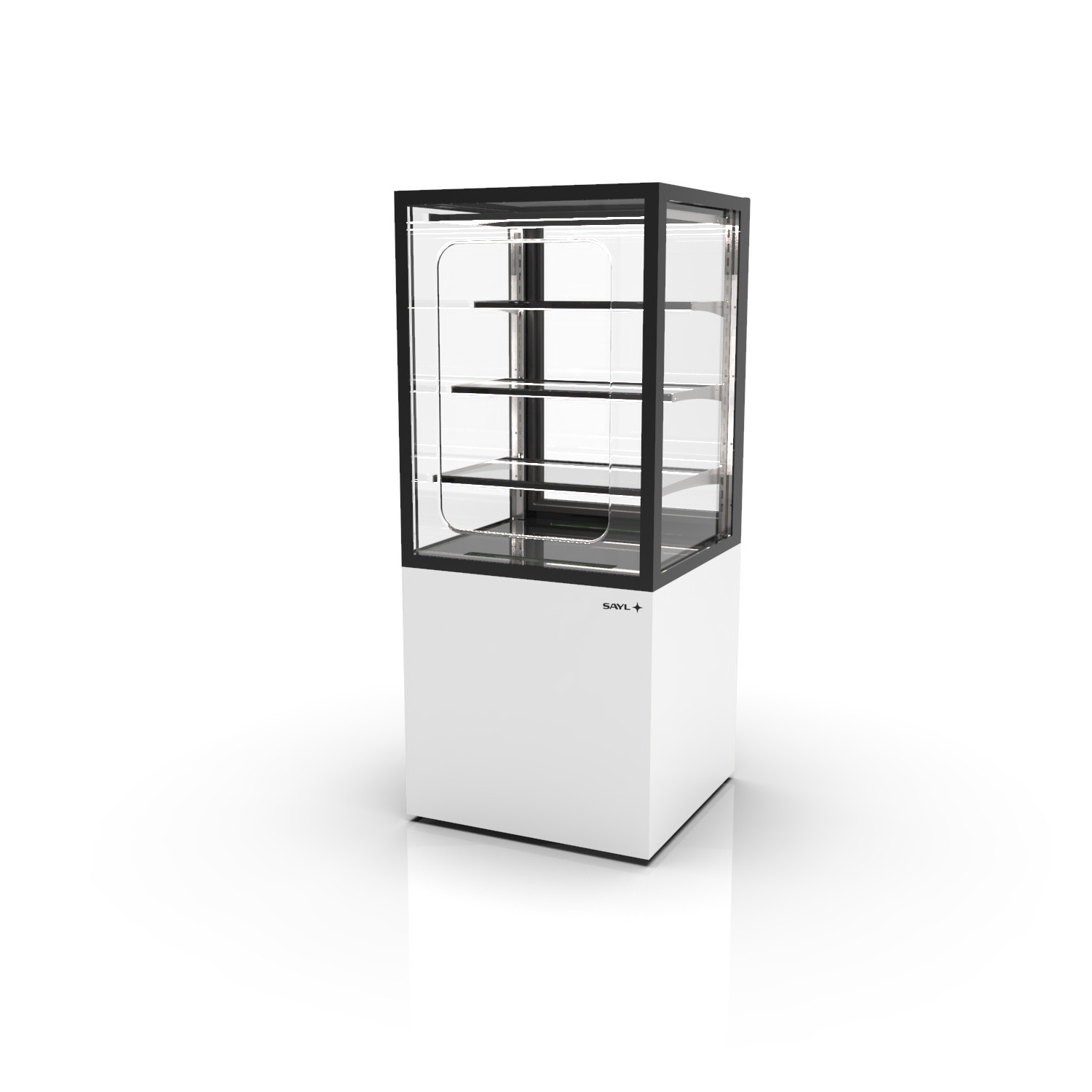 Vitrine Neutra Profissional com Base e 3 Prateleiras - 600x600x1400mm