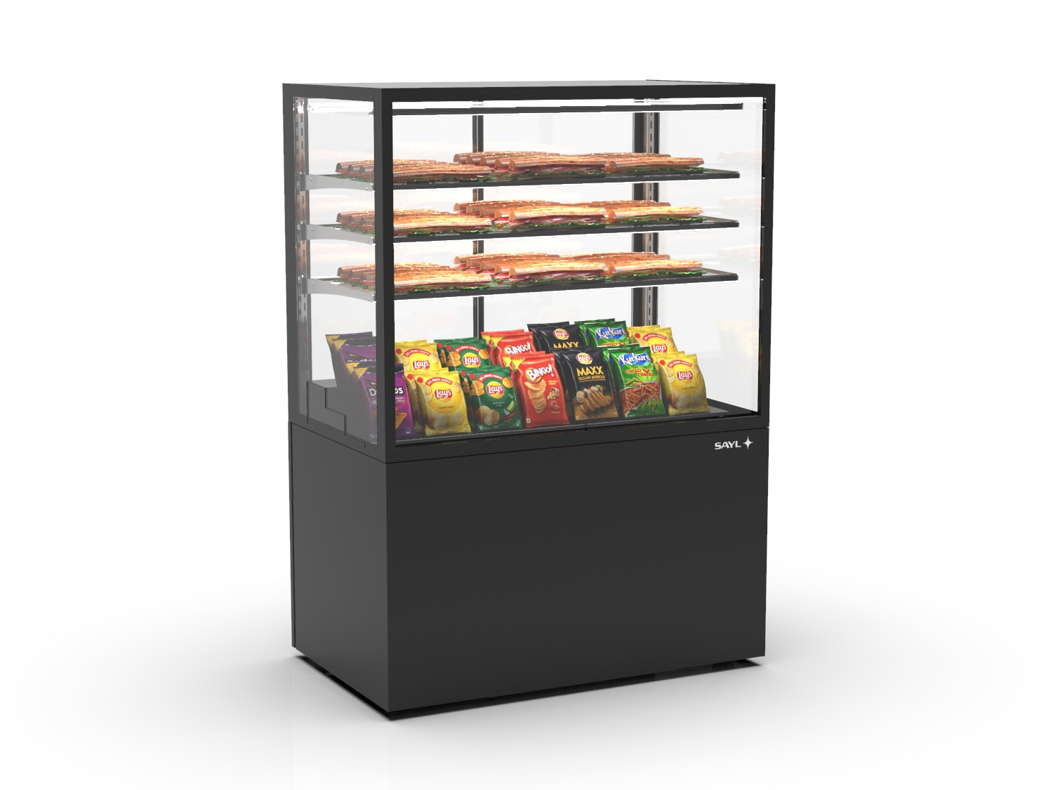 Vitrine Expositora Vertical Neutra 1000mm Portas Deslizantes
