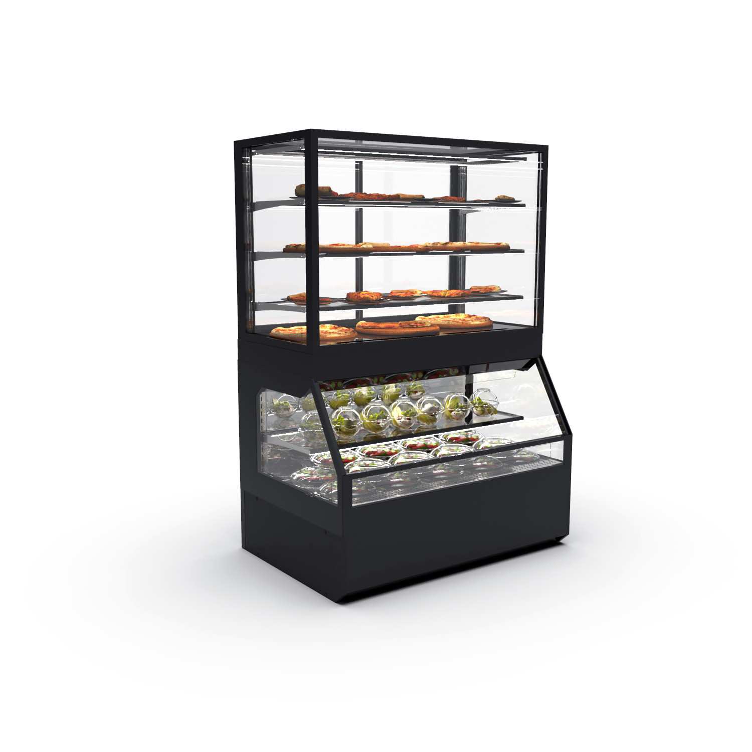 Vitrine Refrigerada Quente e Fria para Self-Service 1200mm