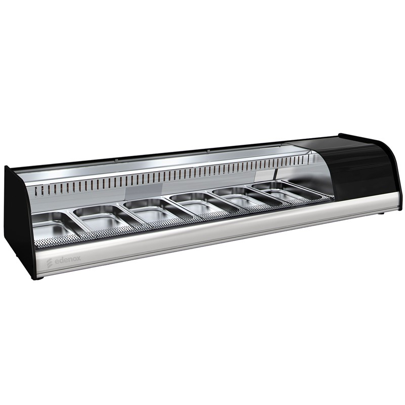 Vitrine Refrigerada Expositora 6x GN 1/3 Curva 1380mm