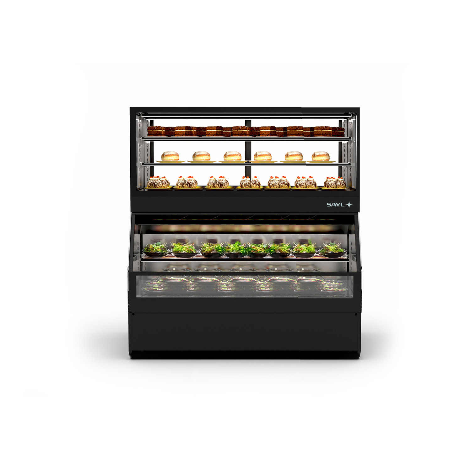 Vitrine Combinada Refrigerada 1200mm de Vidro Curvo Combi COF5F