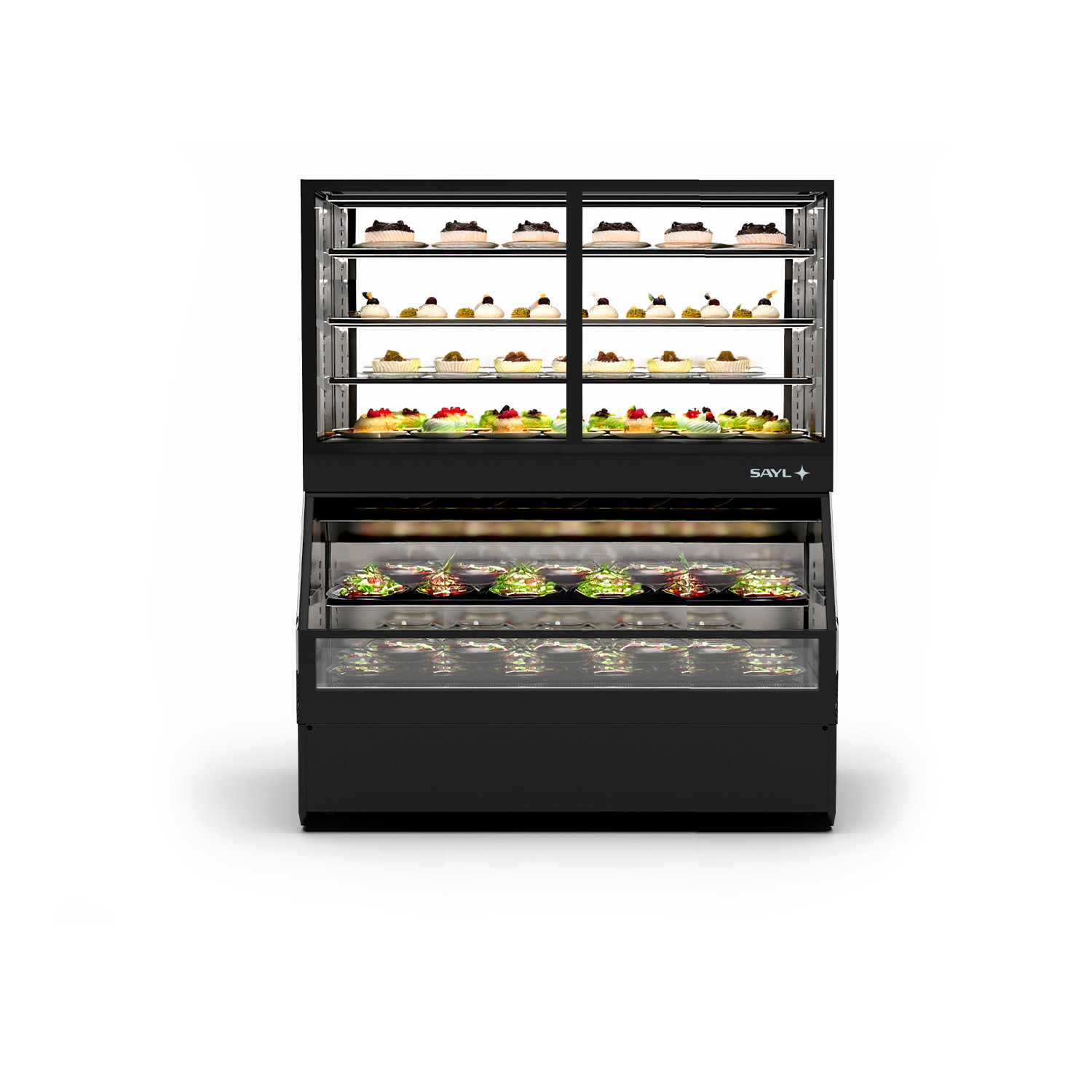 Vitrine Combinada Refrigerada 1200mm, Vidro Curvo