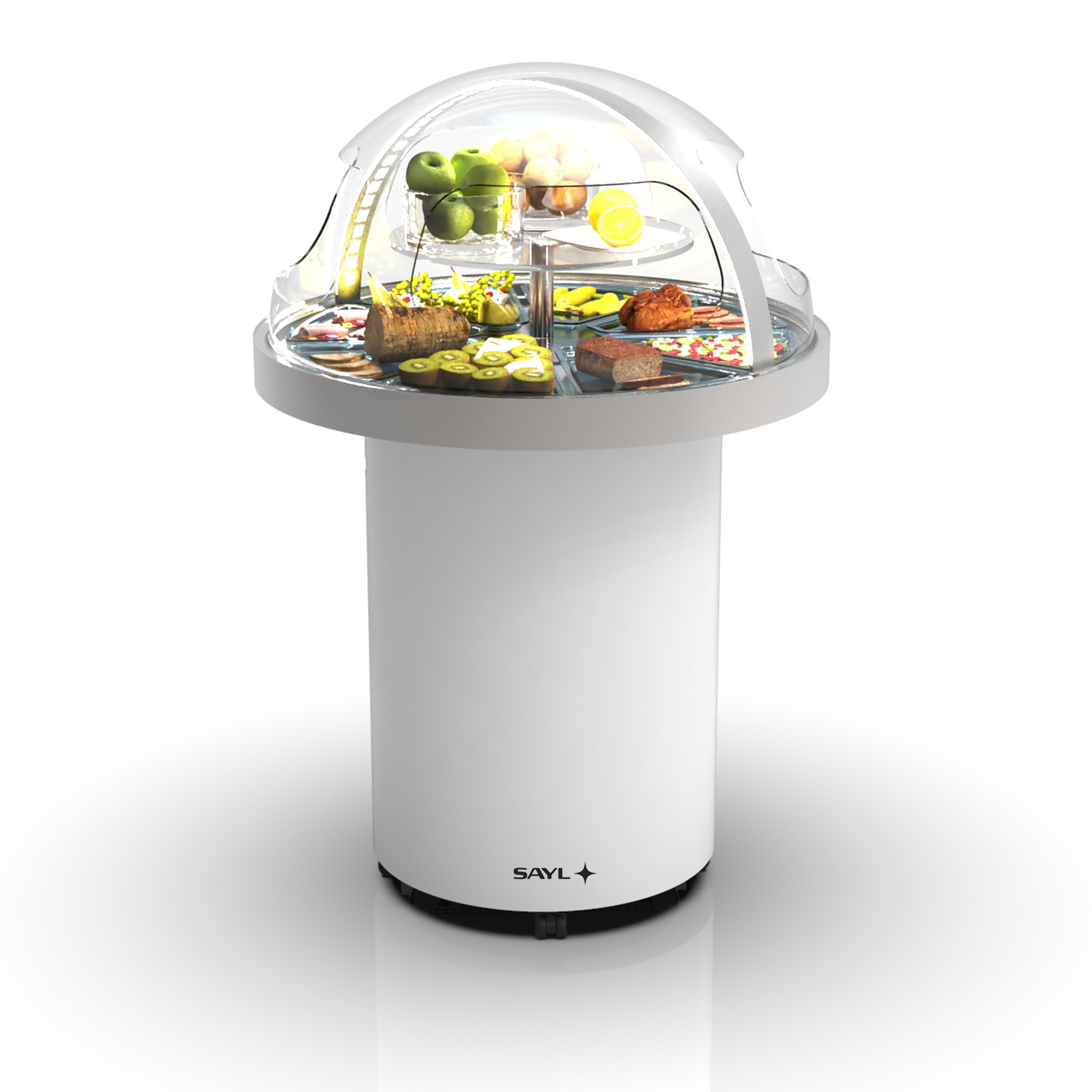 Vitrine Refrigerada Redonda para Buffet 950mm