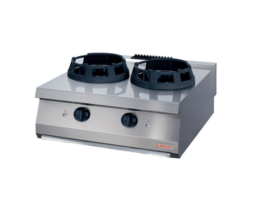 Fogão Wok a Gás Duplo 800mm - 28 kW
