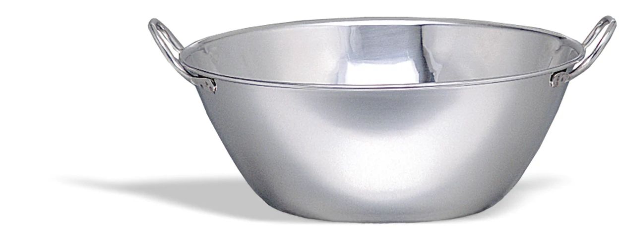 Alguidar Aço Inoxidável 3,5L - 25 cm Diâmetro com Duas Pegas