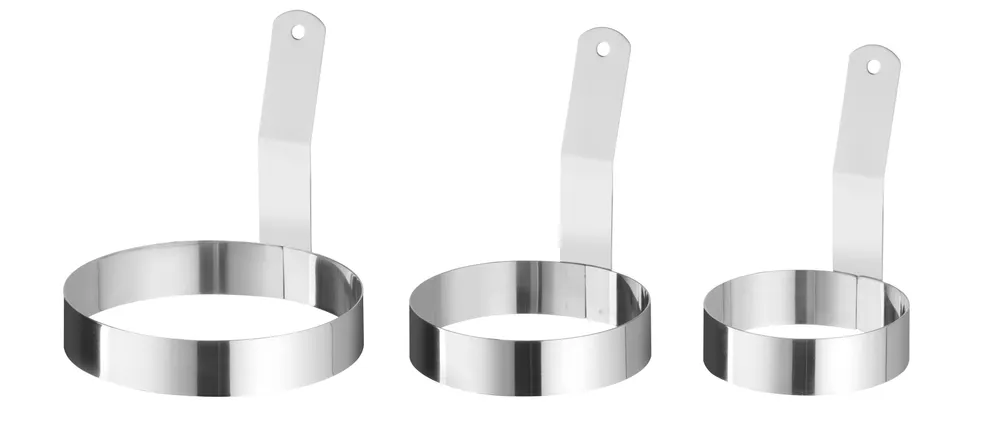 Anel para Ovo em Aço Inoxidável ⌀88mm com Pega Longa