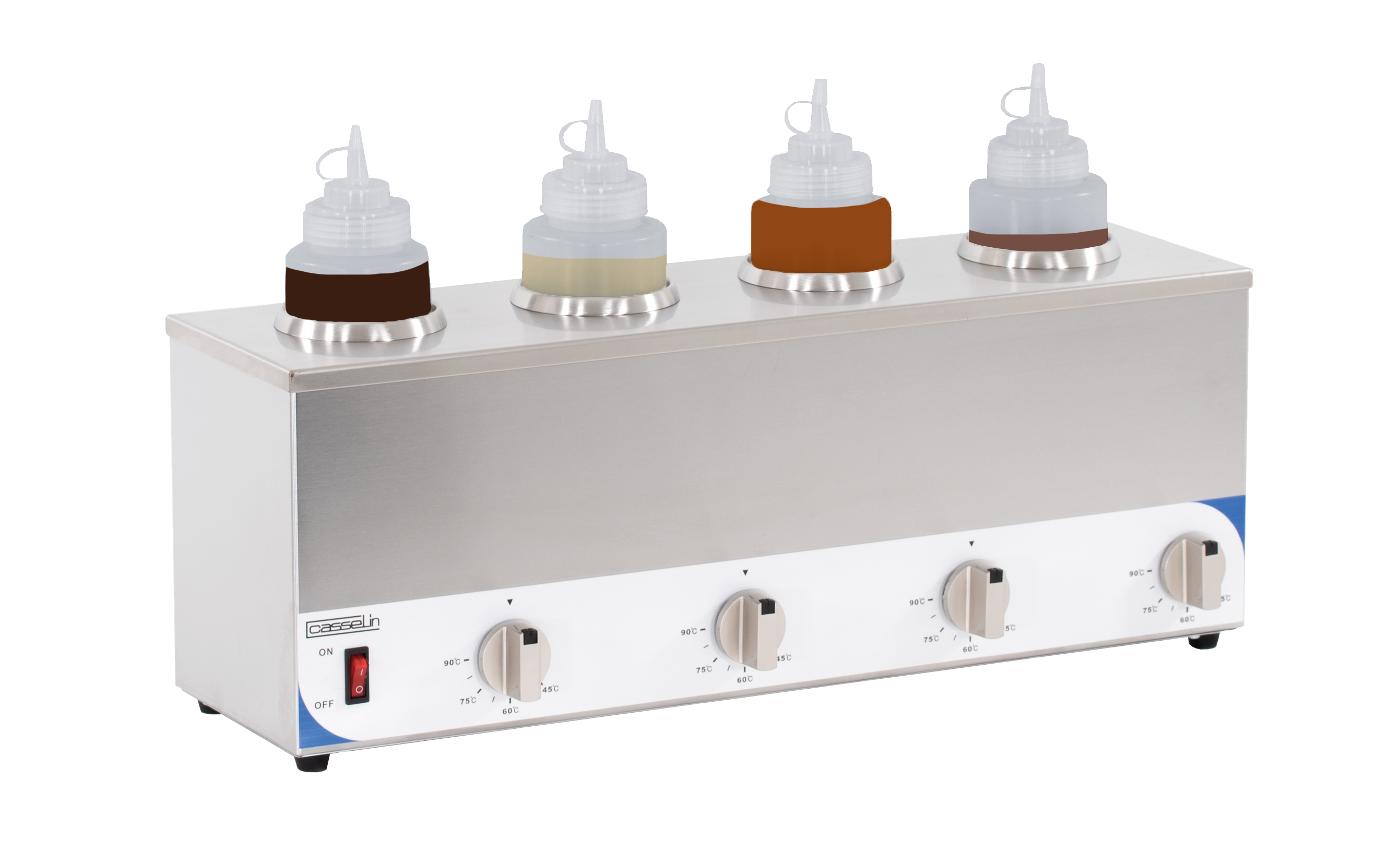 Aquecedor de Molhos Elétrico Quádruplo 4x1L para Buffet