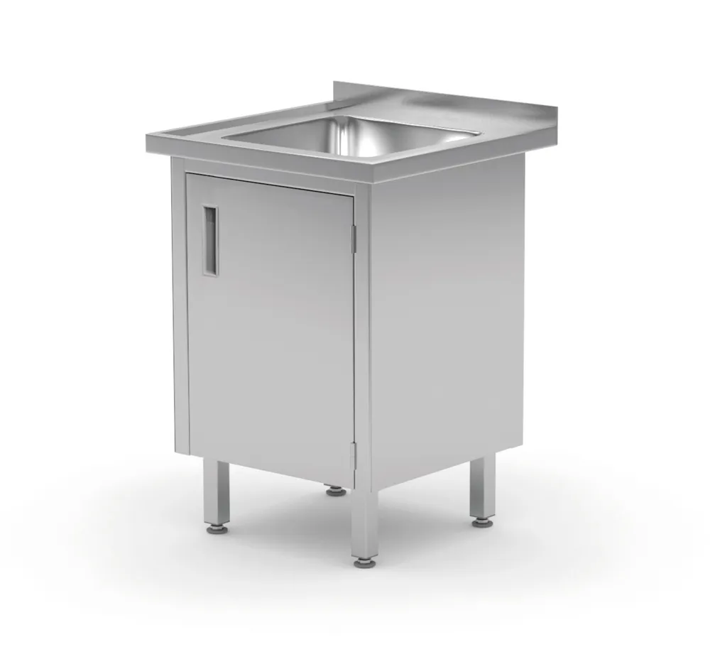 Armário Lava-loiça Inox Soldado 600x600mm para Cozinha Profissional