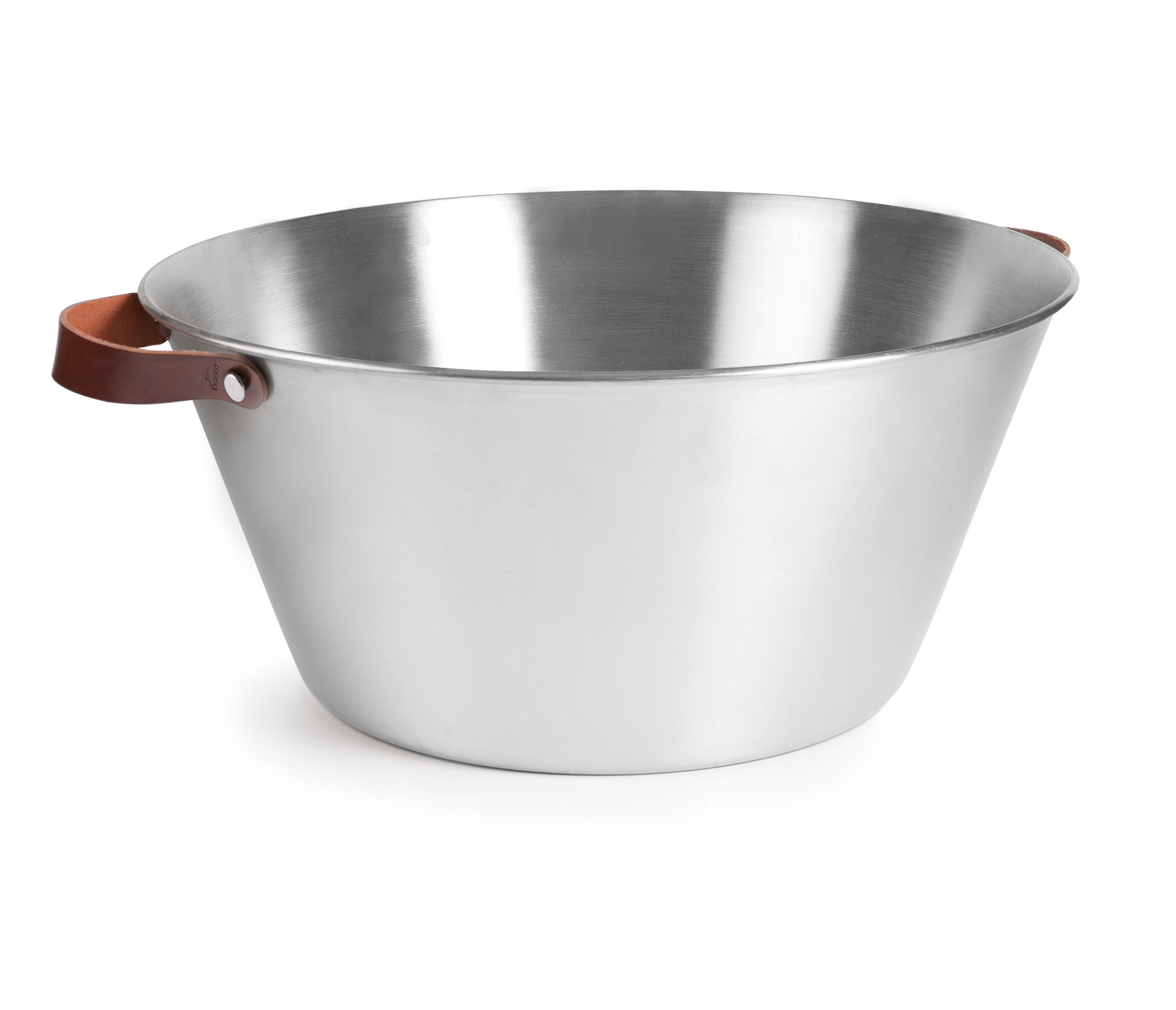 Bacia Inox 30L com Asa em Pele para Cozinha Profissional