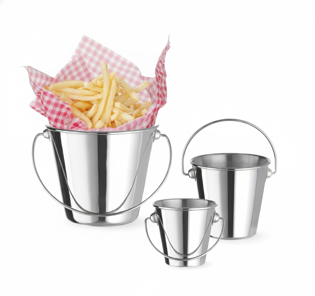 Balde Aço Inoxidável ⌀90x85mm para Snacks e Molhos