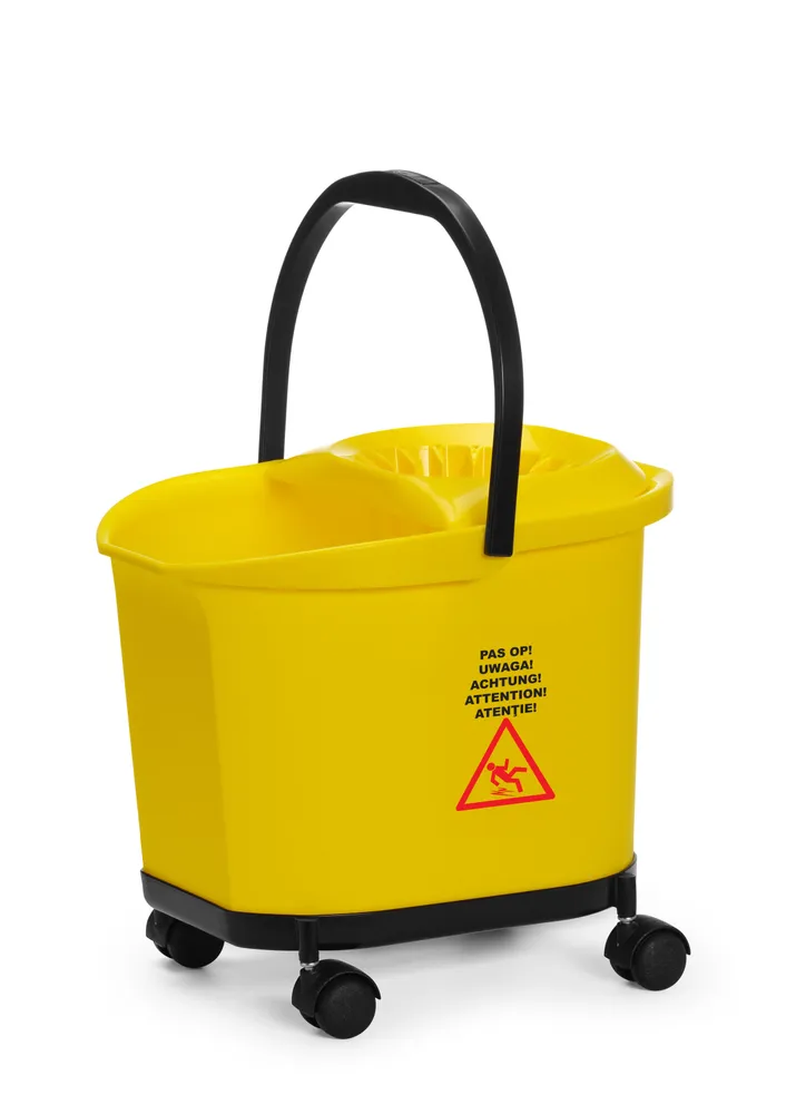 Balde de Esfregona 16L com Rodas e Espremedor Amarelo