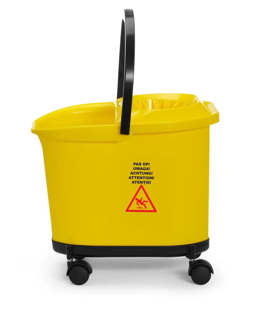 Balde de Esfregona 16L com Rodas e Espremedor Amarelo