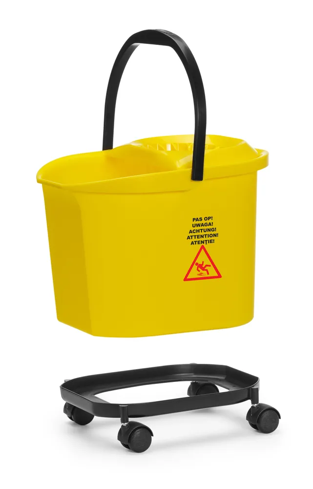 Balde de Esfregona 16L com Rodas e Espremedor Amarelo
