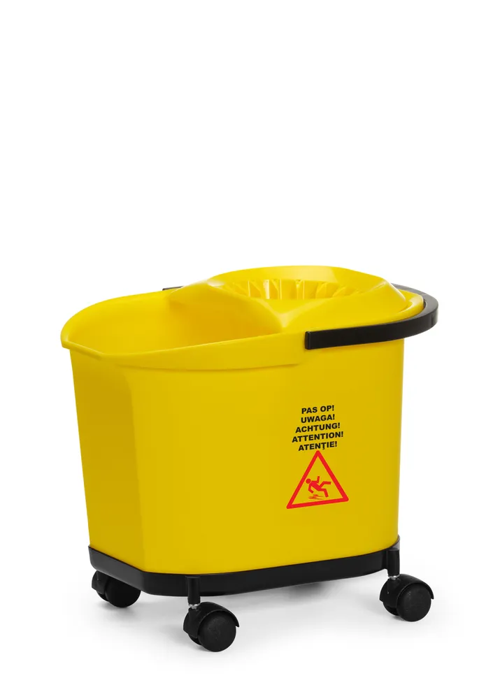 Balde de Esfregona 16L com Rodas e Espremedor Amarelo
