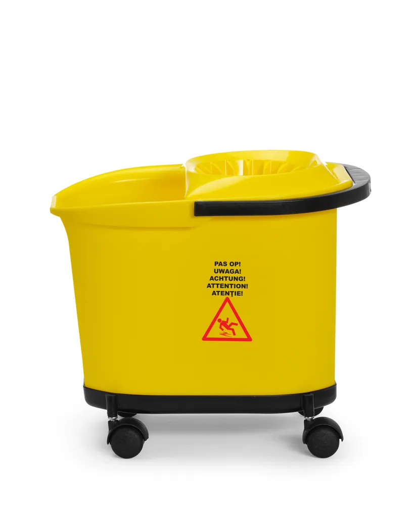 Balde de Esfregona 16L com Rodas e Espremedor Amarelo