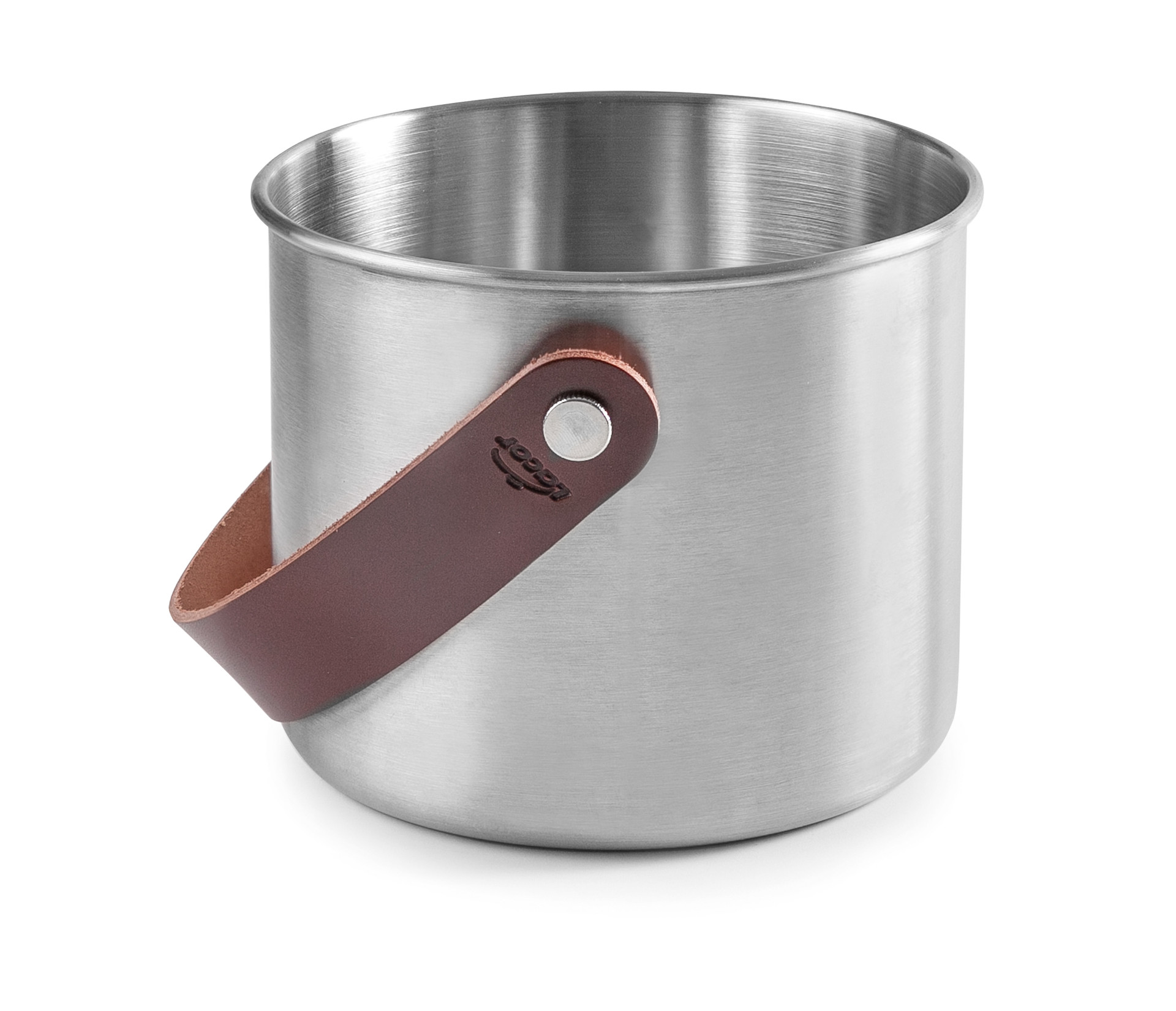 Balde de Gelo Inox 1,5 L com Alça de Couro para Bar