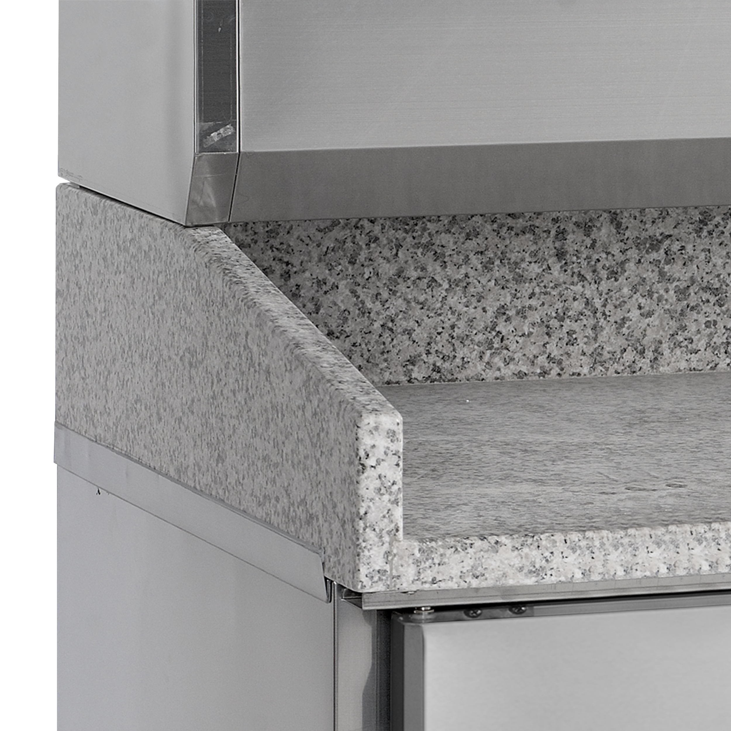 Bancada de Pizza Refrigerada 2045mm c/ Tampo Granito e Vitrine GN1/3