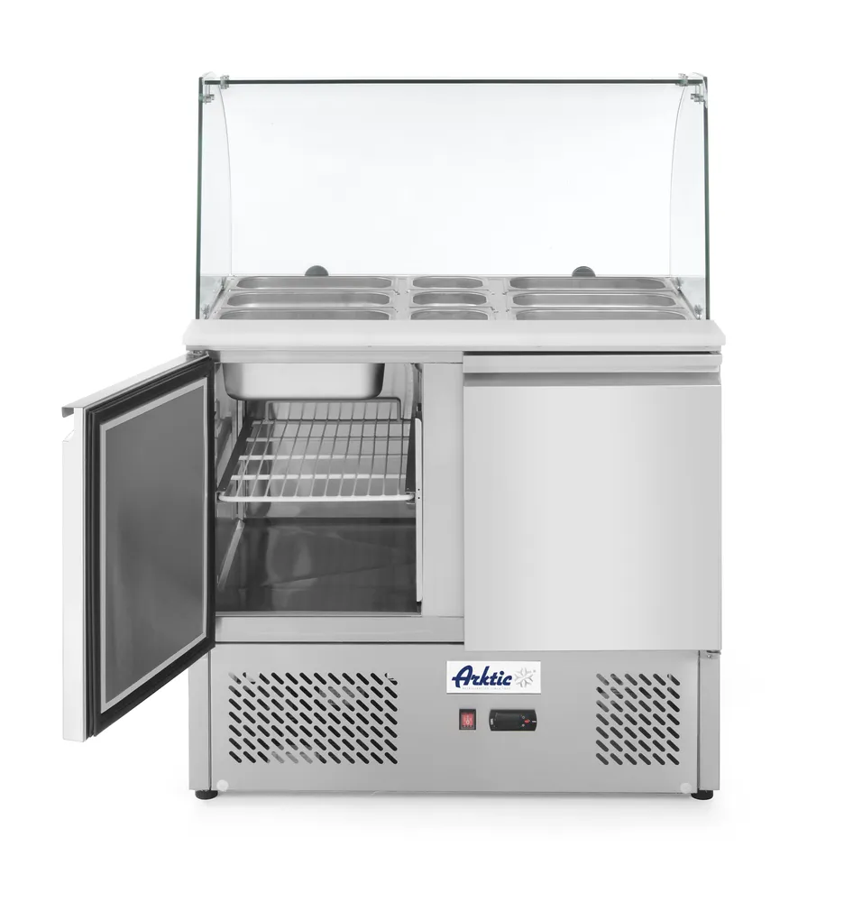 Bancada Frigorífica Ingredientes 2 Portas com Vitrine 300L