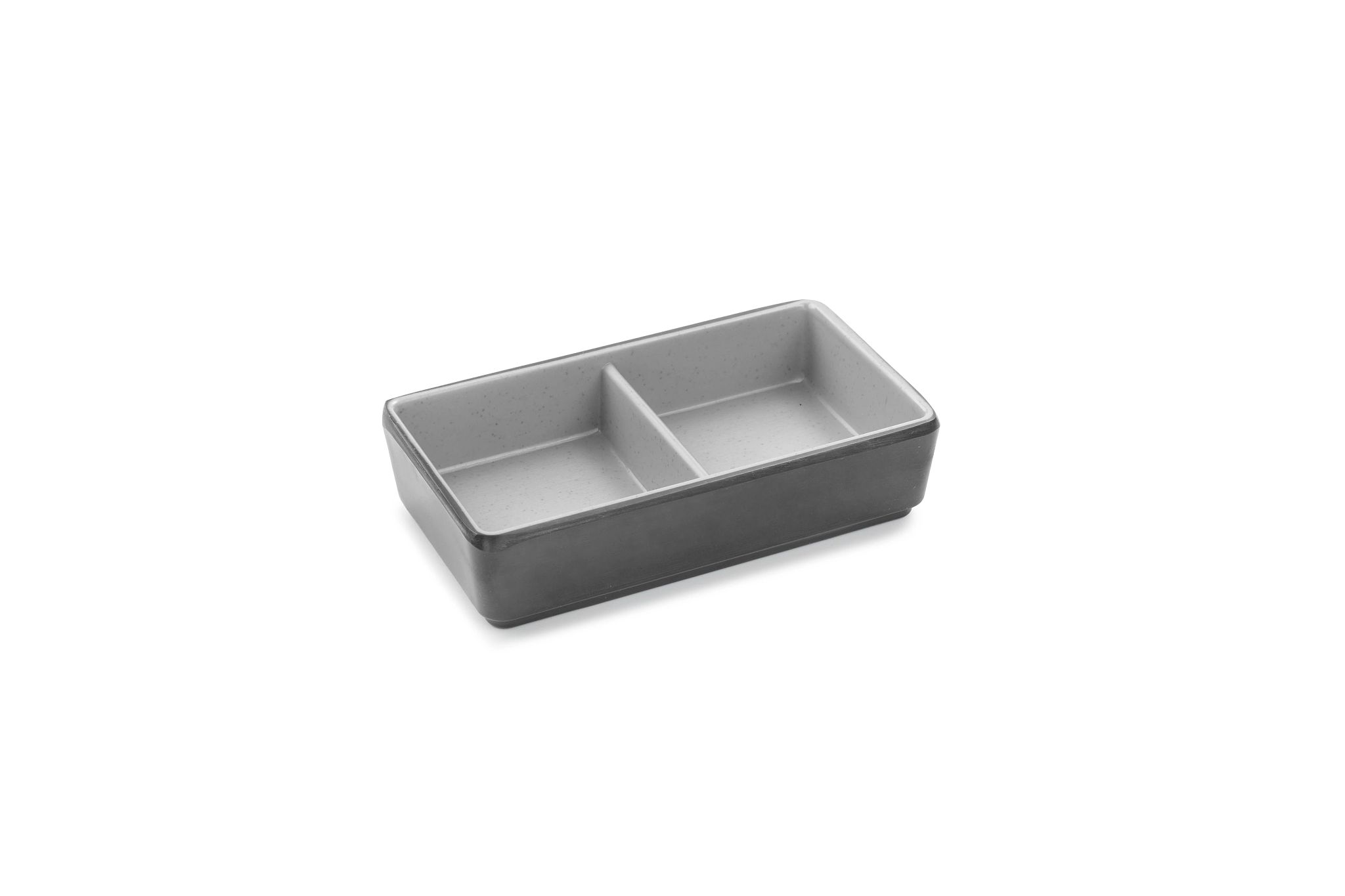 Bandeja Melamina 2 Compartimentos 175x85 mm para Snacks/Salsas