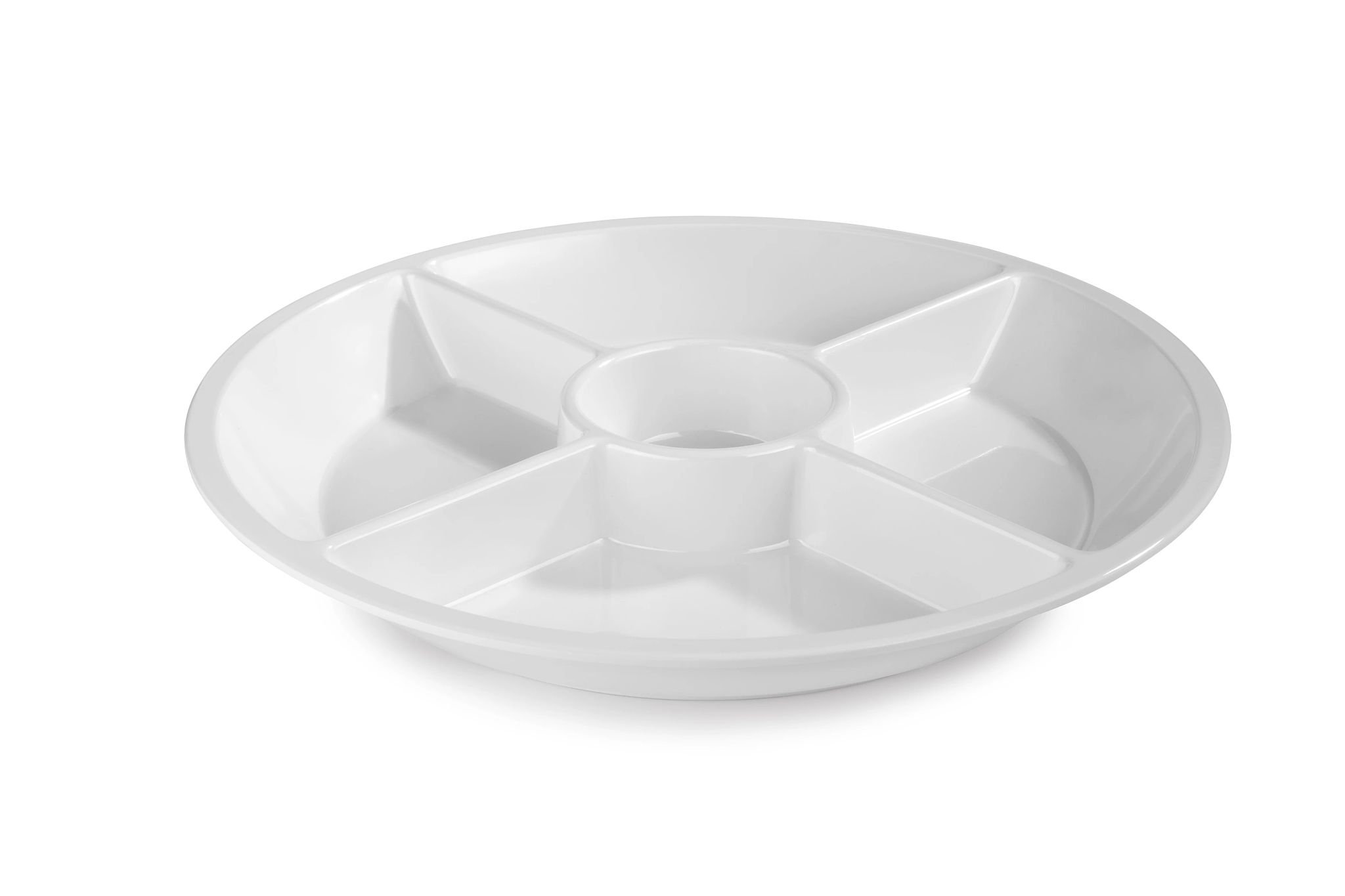 Bandeja de Serviço 5 Compartimentos Melamina Branca 38 cm