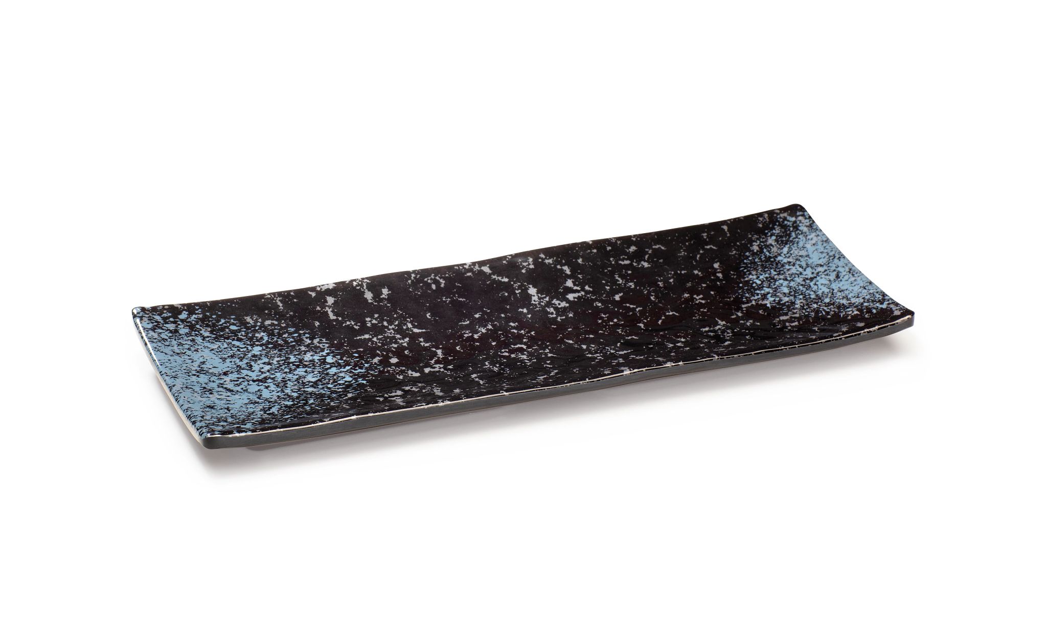 Bandeja Melamina Retangular 32x12 cm para Buffet Negro Moteado