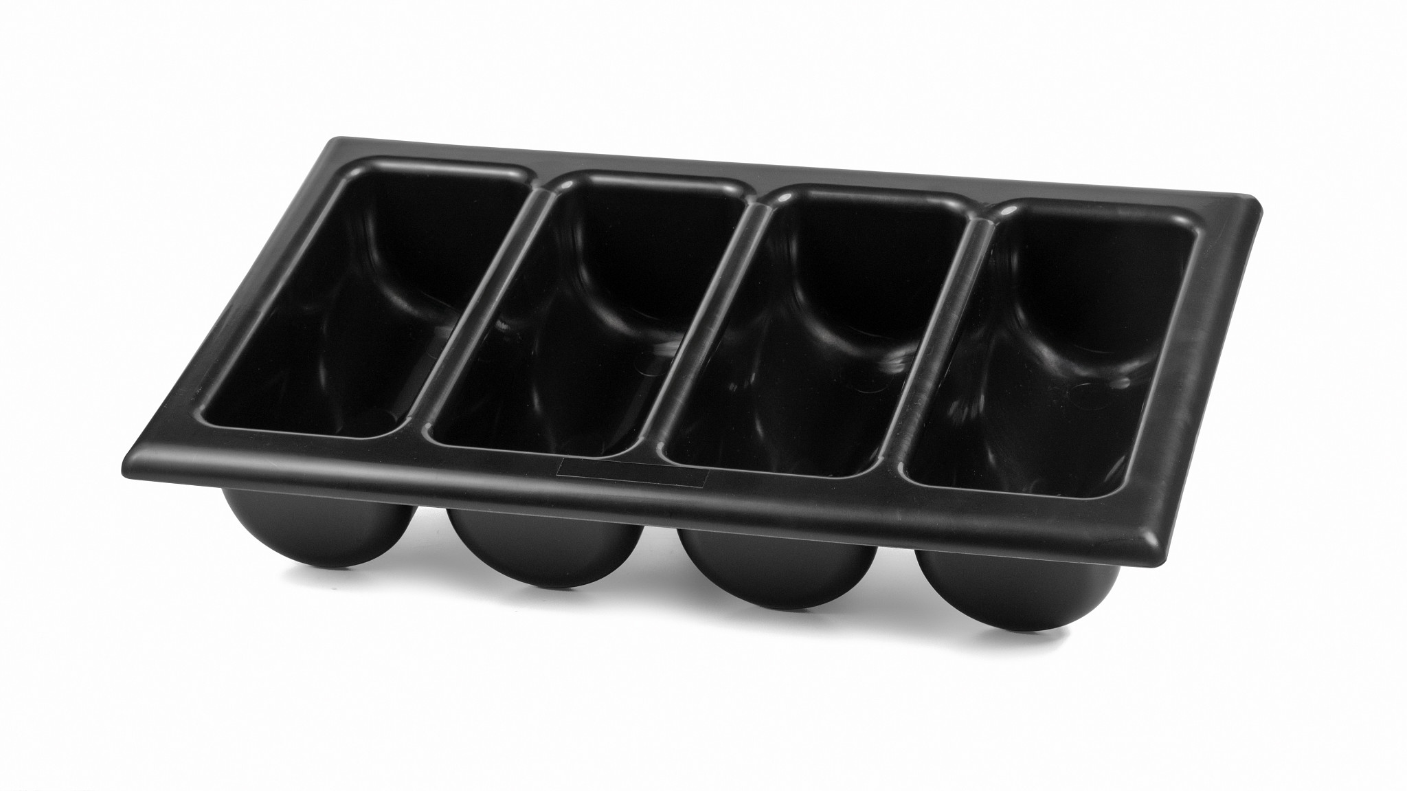 Bandeja para Talheres GN 1/1 Preta - 4 Compartimentos