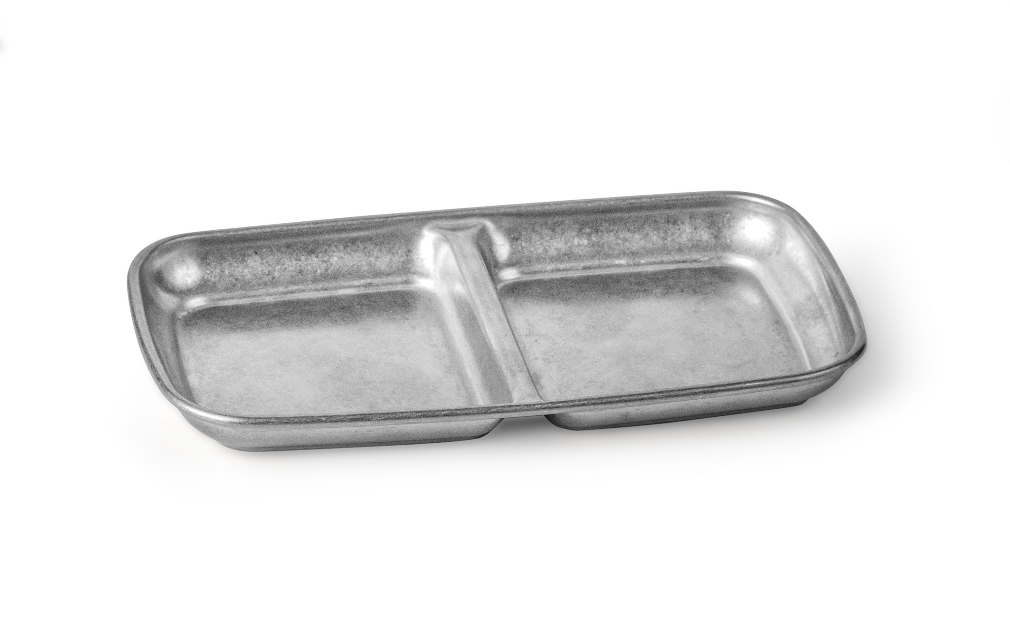 Bandeja para Snacks e Molhos 2 Compartimentos Aço Inoxidável 15.5x9cm