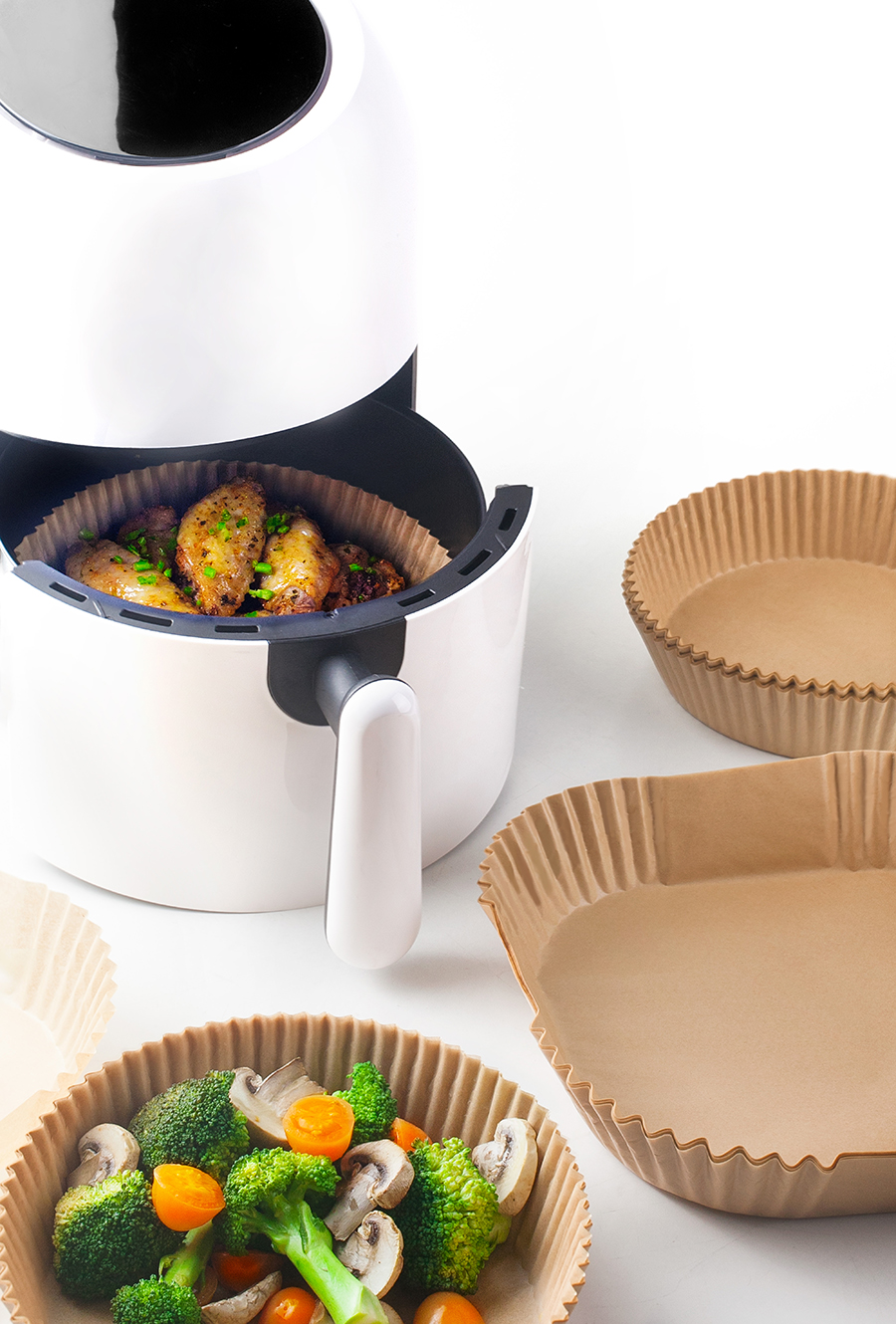 Bandejas Descartáveis para Fritadeira de Ar Quente 20 cm - 50 unidades