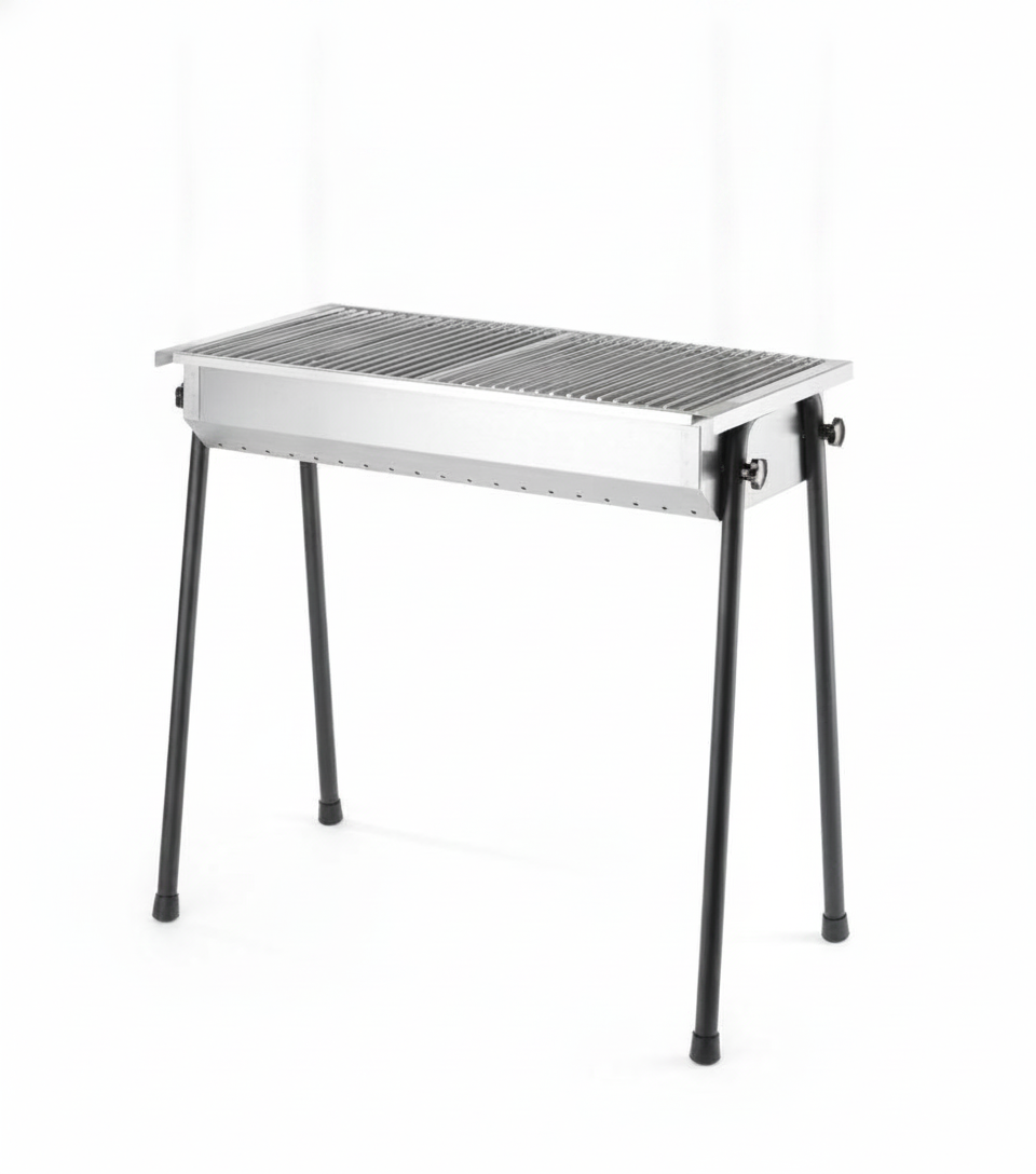 Grelhador a Carvão Profissional 770x380mm com Pernas Removíveis