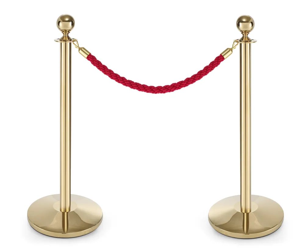 Poste Separador Dourado Base Ø360mm para Controlo de Filas