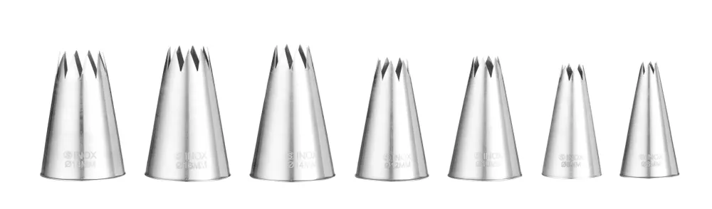 Bicos de Pasteleiro Estrela Inox – Conjunto 7 Peças Profissional