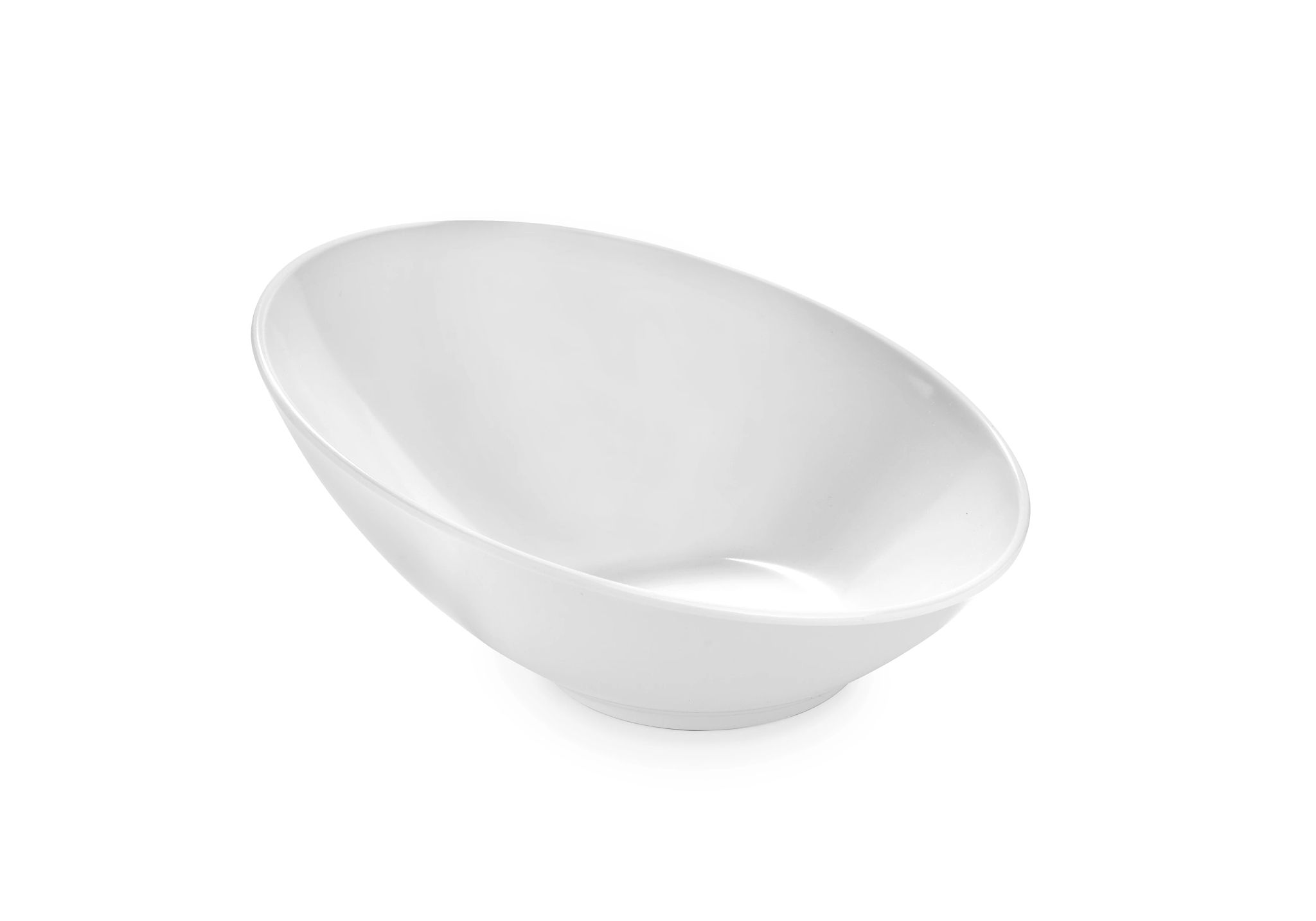Taça Redonda Inclinada Melamina Branca 0.6L para Buffet