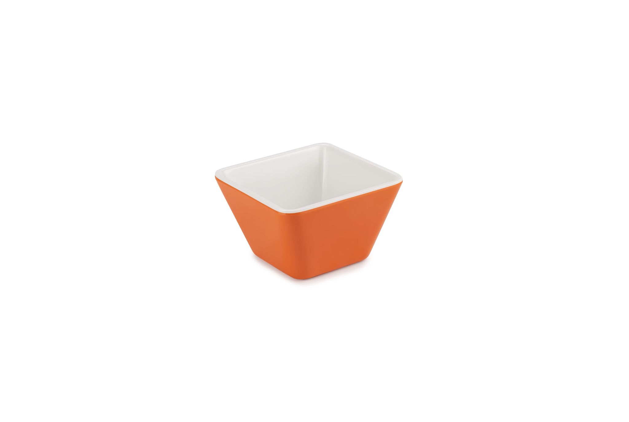 Taça Quadrada Melamina Bicolor Laranja 9x9 cm