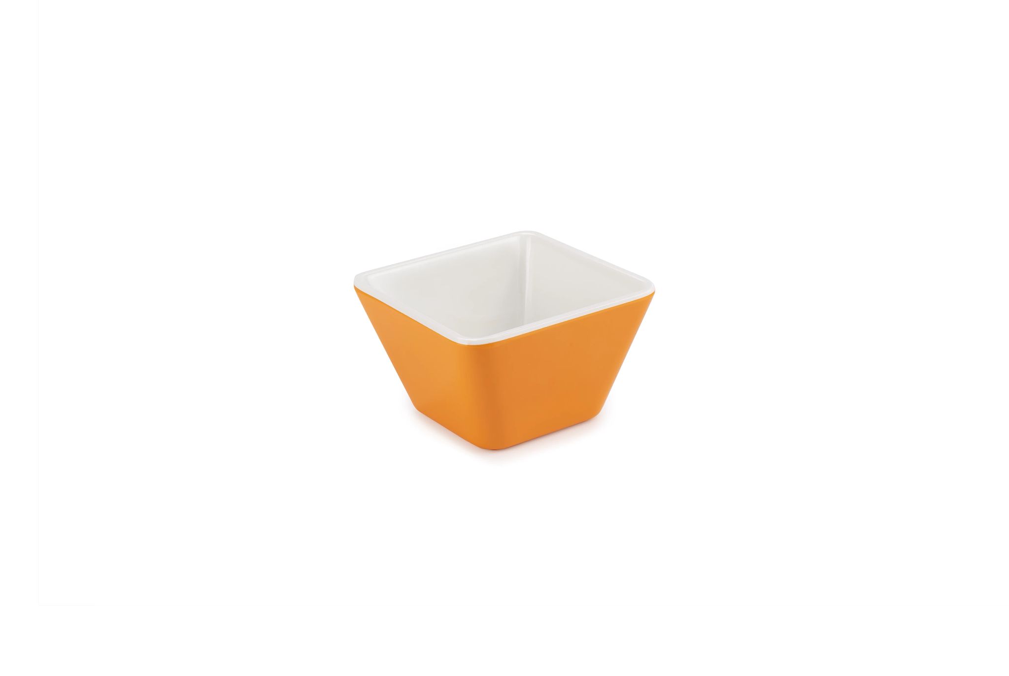 Taça Quadrada Melamina Amarela Bicolor 9x9 cm para Serviço de Mesa