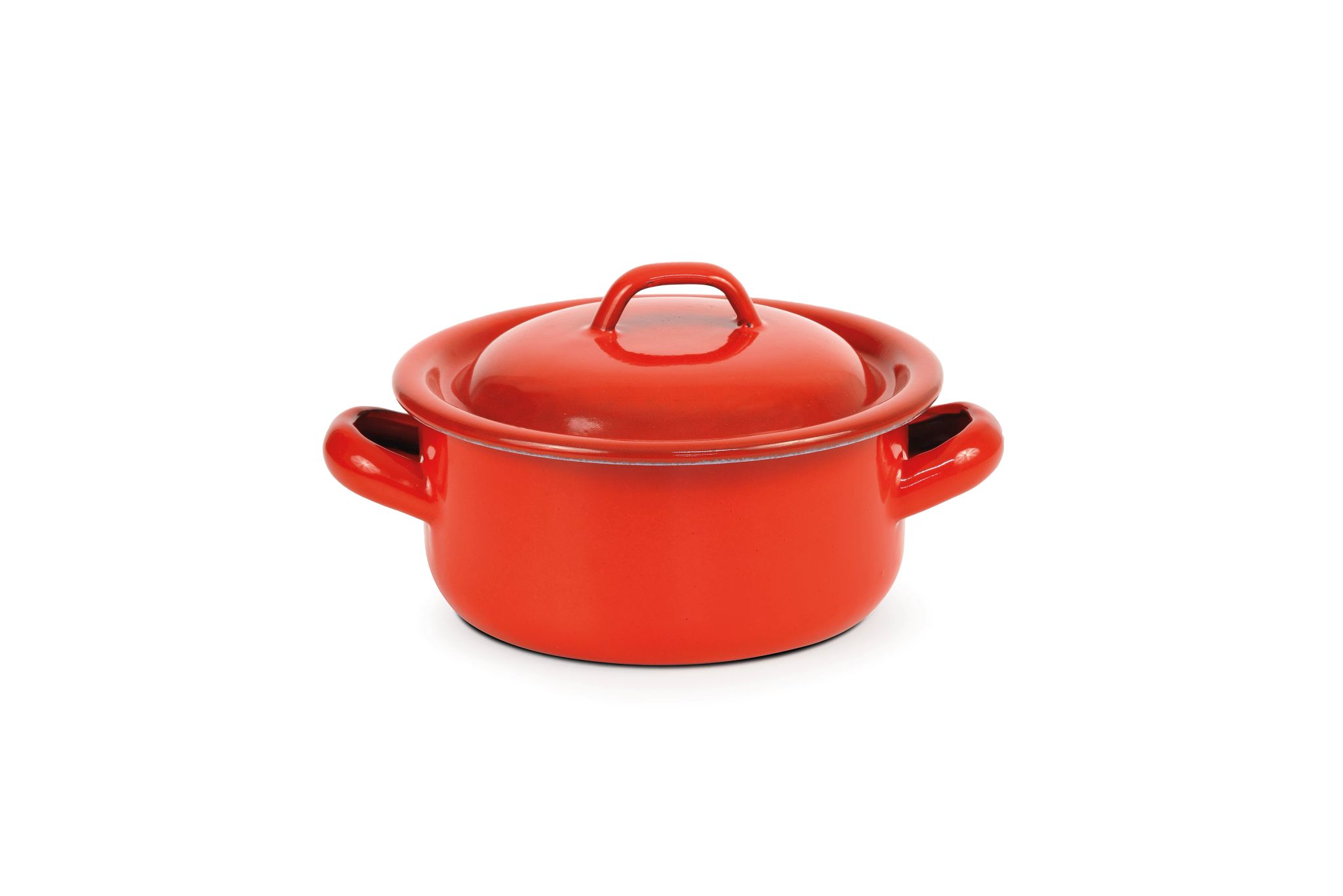 Caçarola Aço Esmaltado Vermelha 14 cm com Tampa 1 L