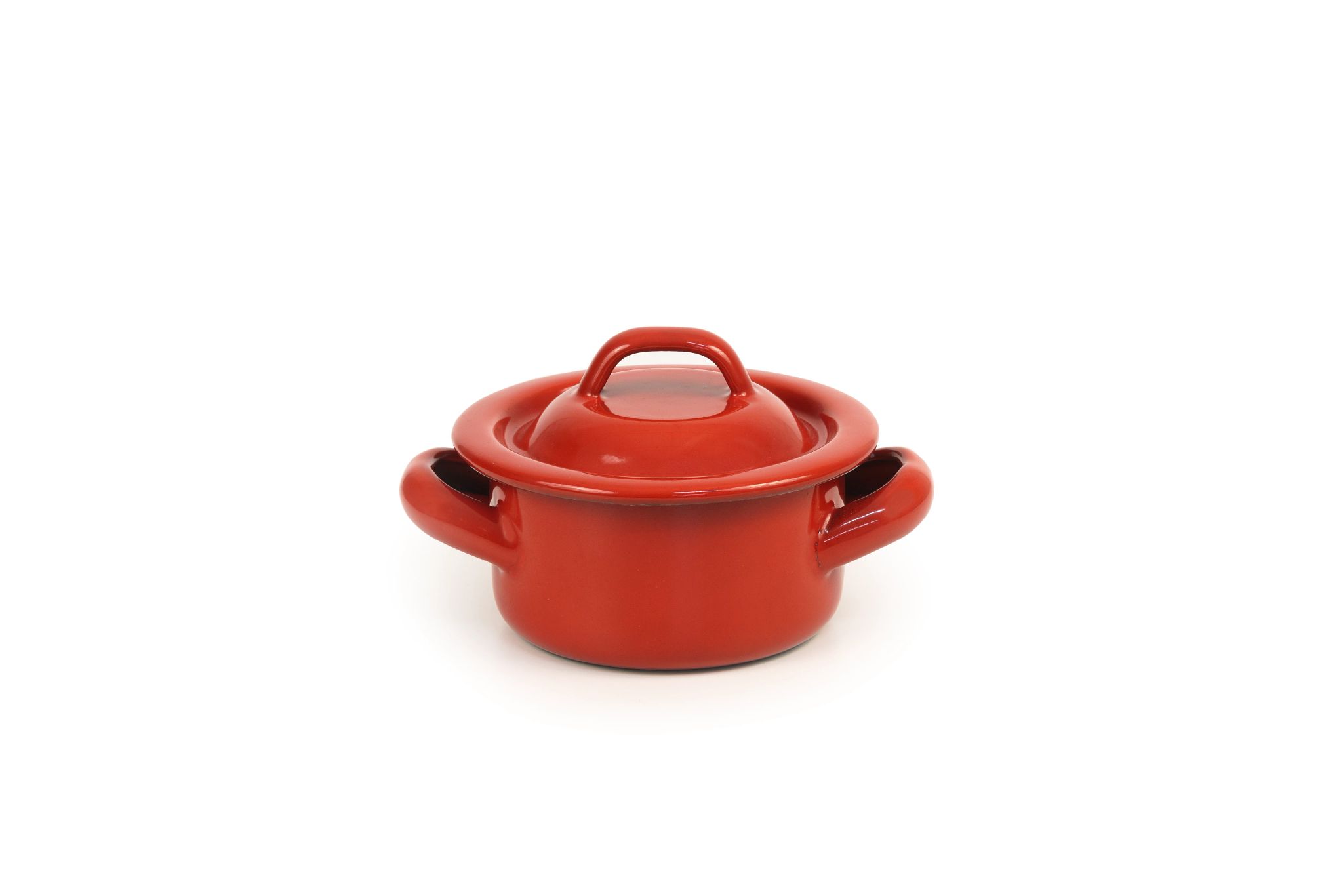 Caçarola Aço Esmaltado Vermelho com Tampa 0.65L para Serviço