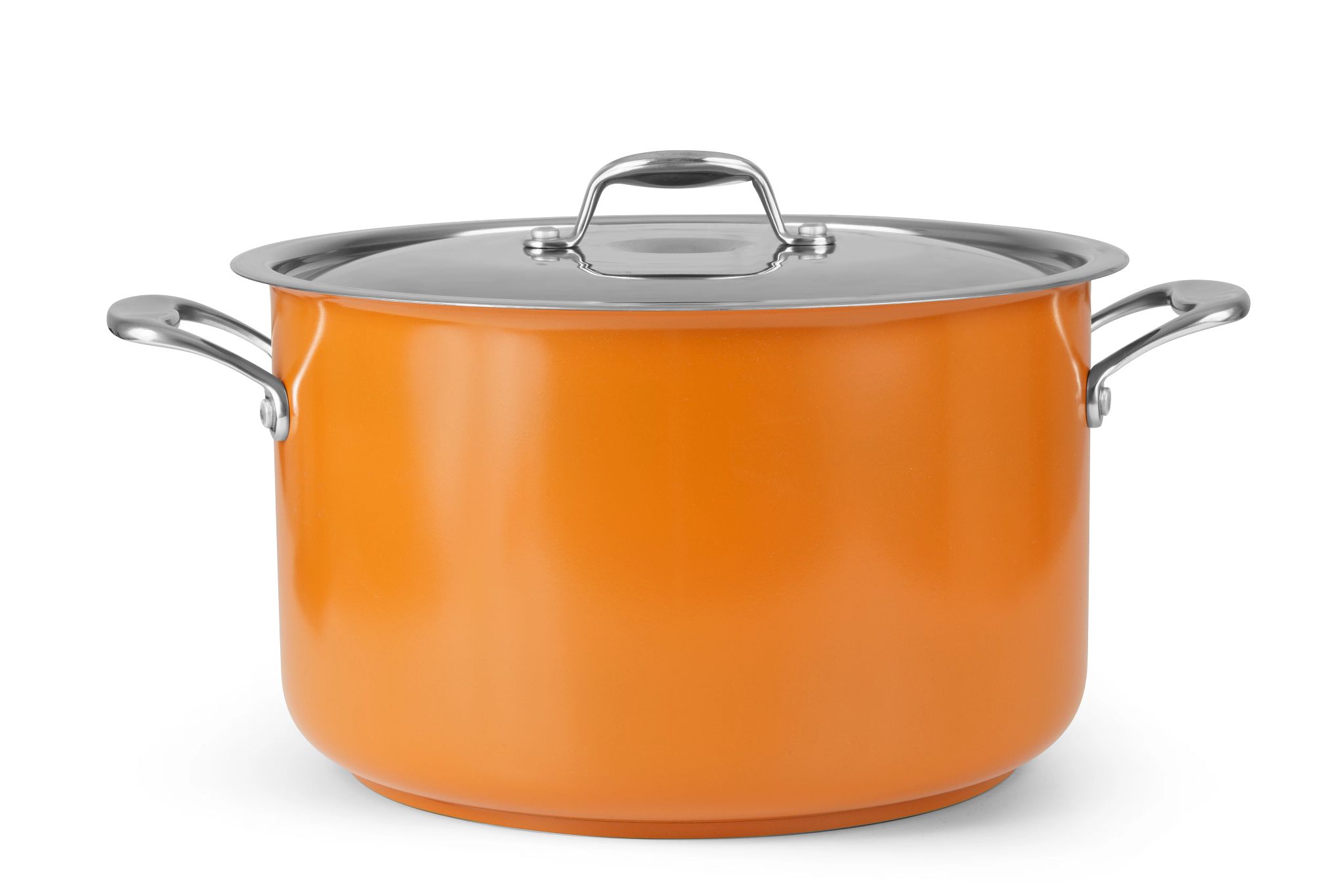 Tacho Alto 20 cm Aço Inoxidável 3.7L com Tampa Laranja