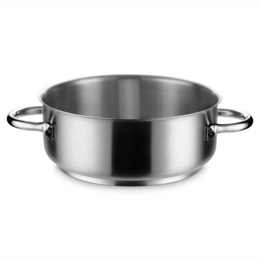 Caçarola Baixa 50 cm Aço Inoxidável para Indução Profissional