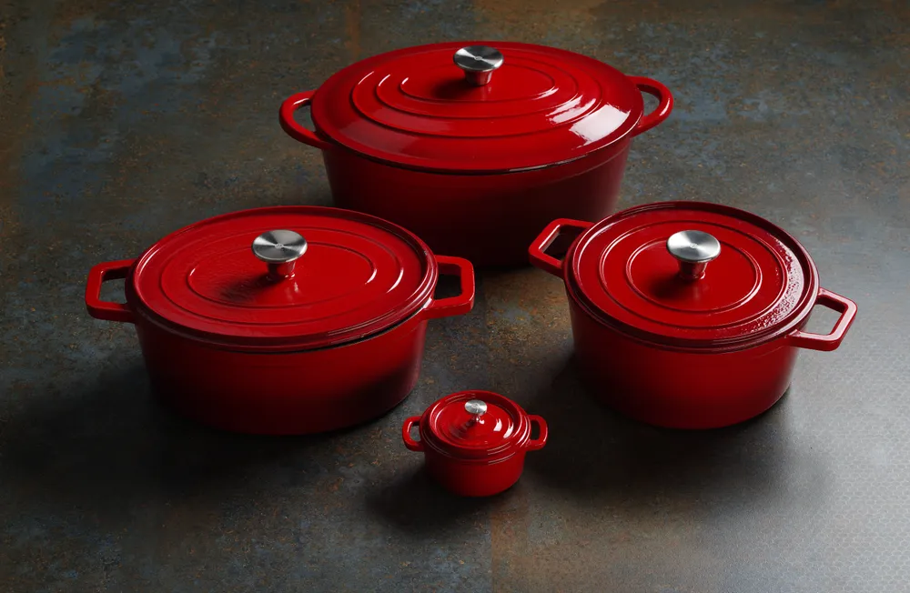 Caçarola Ferro Fundido Esmaltado 3,7L Vermelha 317x240x105mm